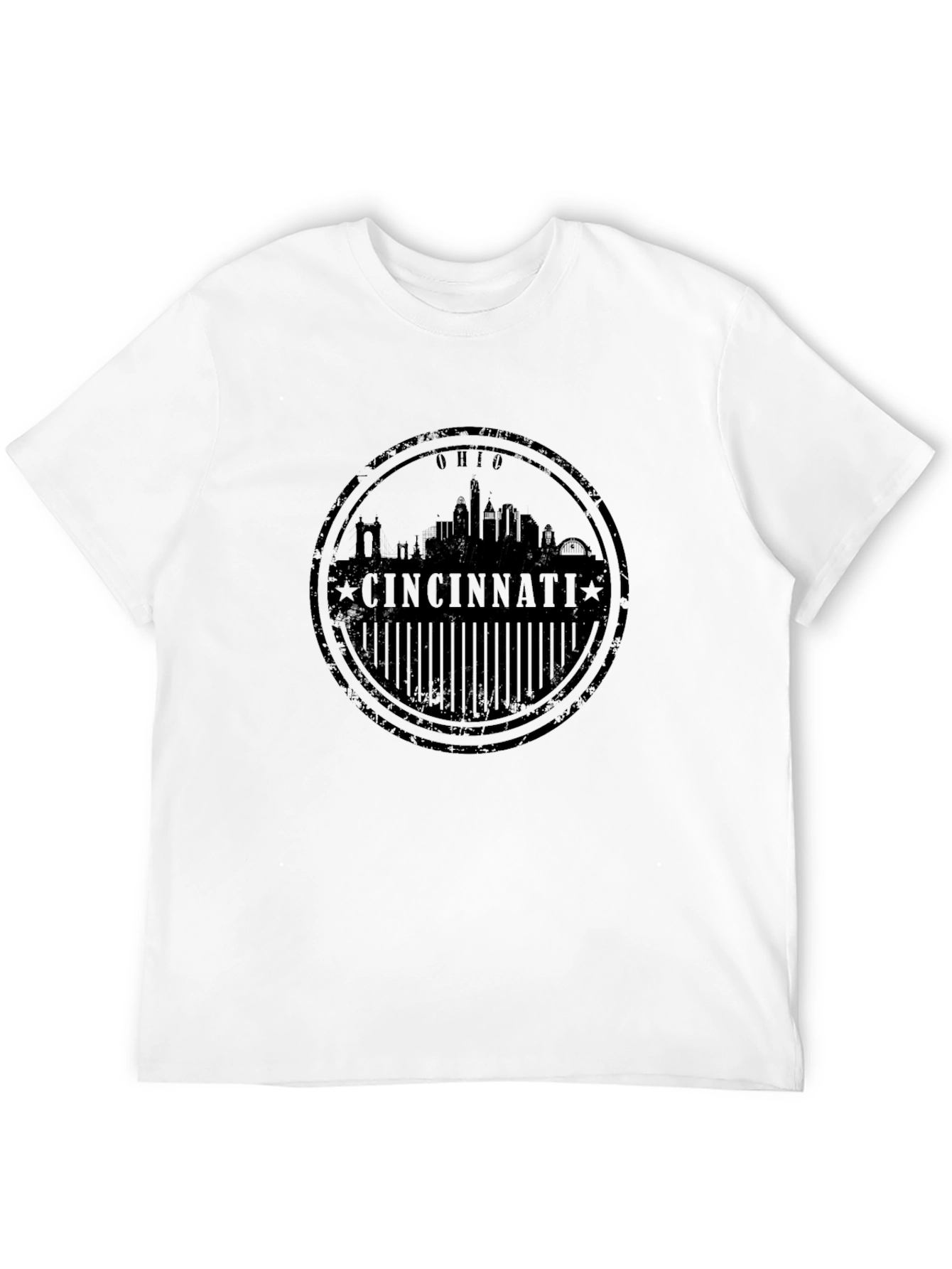 Cincinnati Ohio Skyline Black Graphic T-Shirt