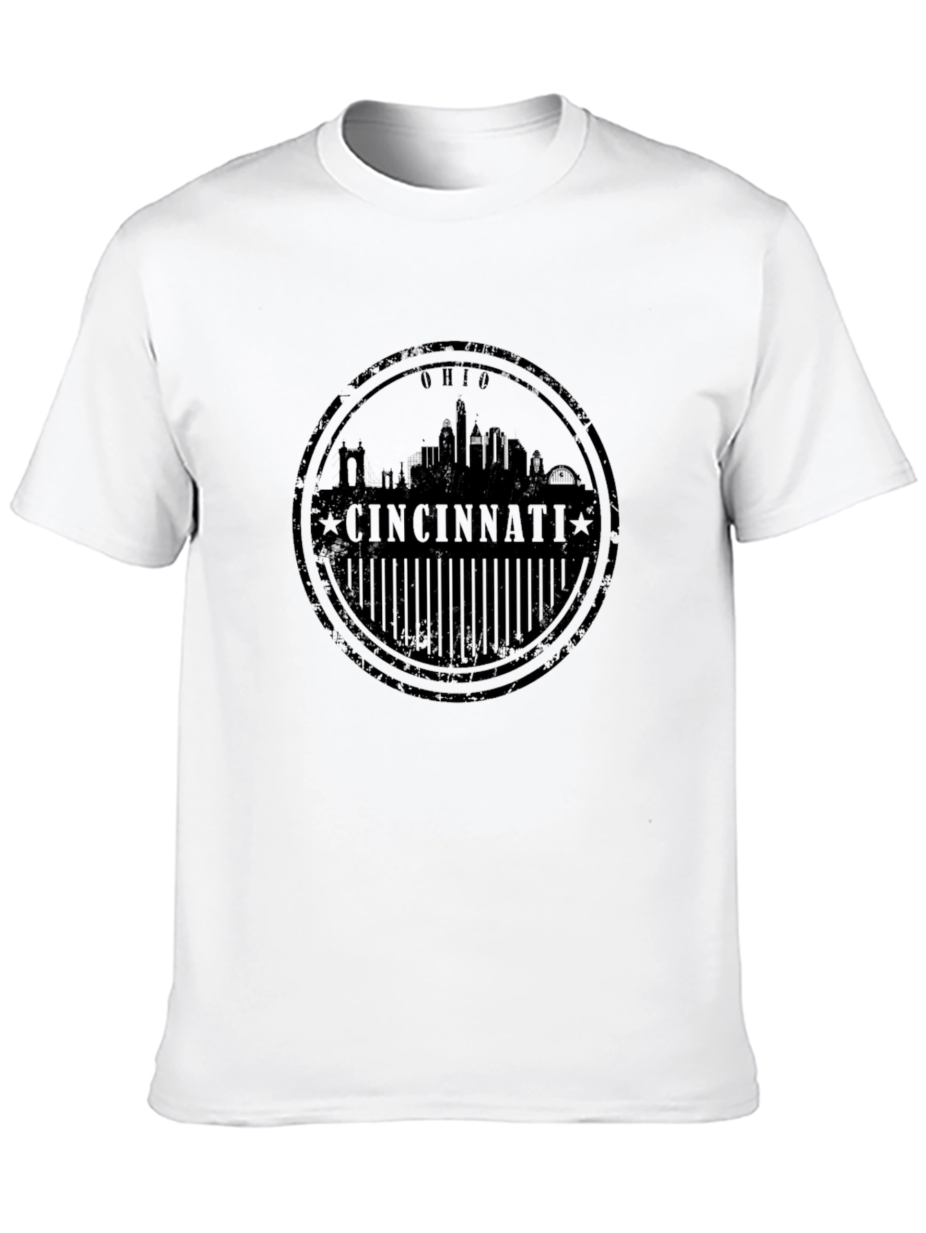 Cincinnati Ohio Skyline Black Graphic T-Shirt