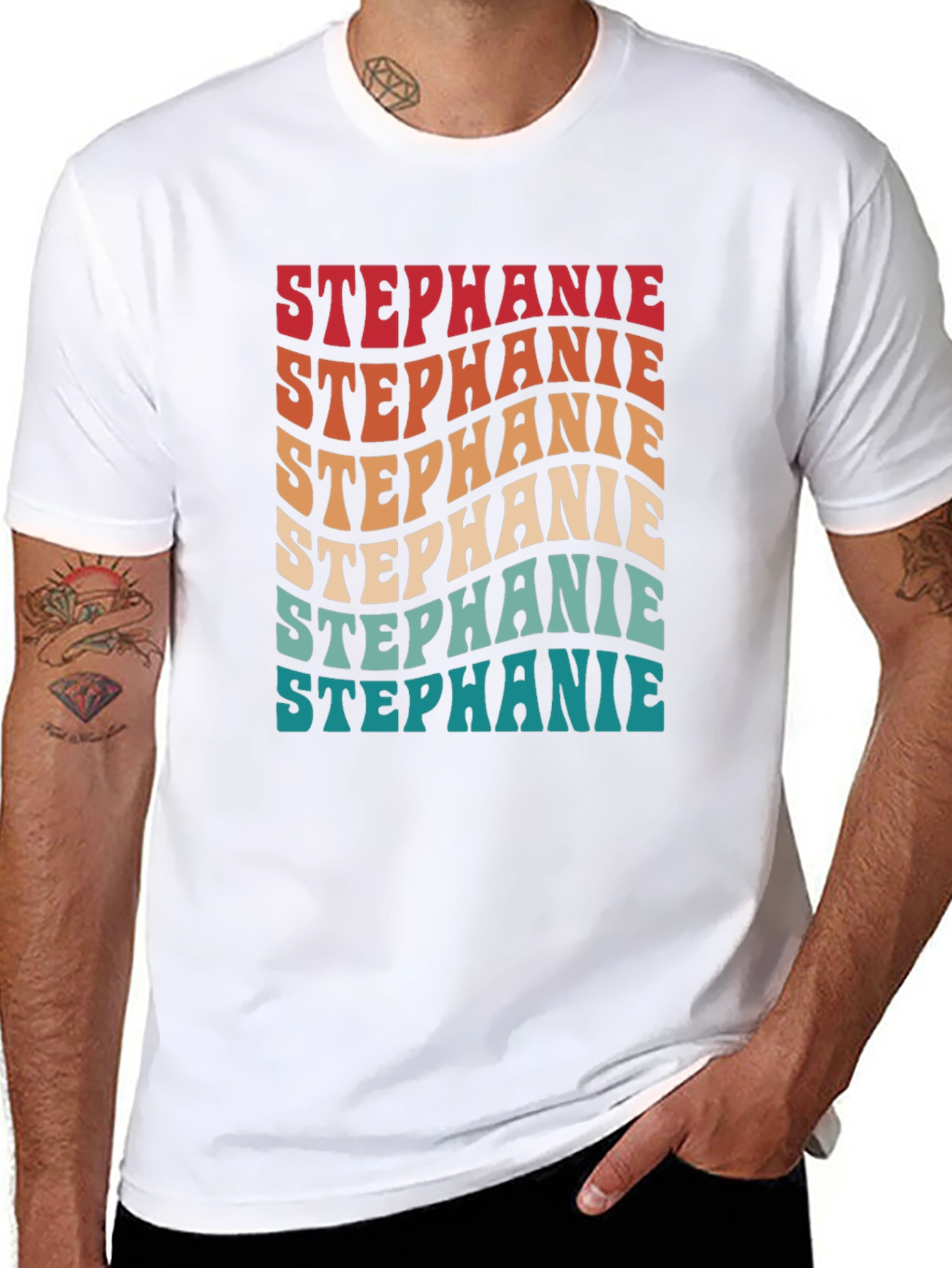 Retro Stephanie Tee - Groovy Custom Name Shirt
