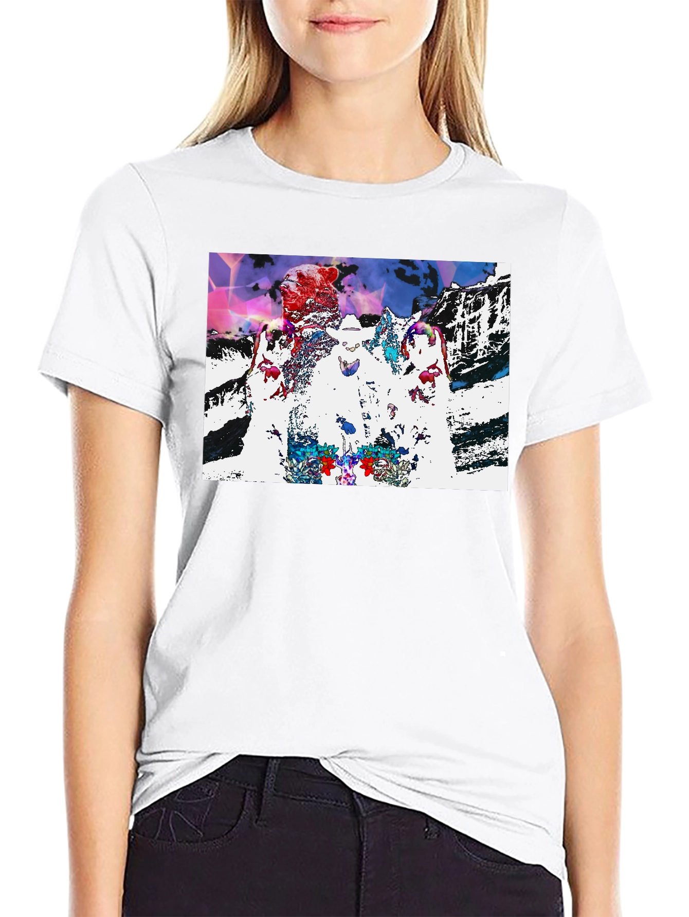 Psychedelic Bear and Wolves Graphic T-Shirt