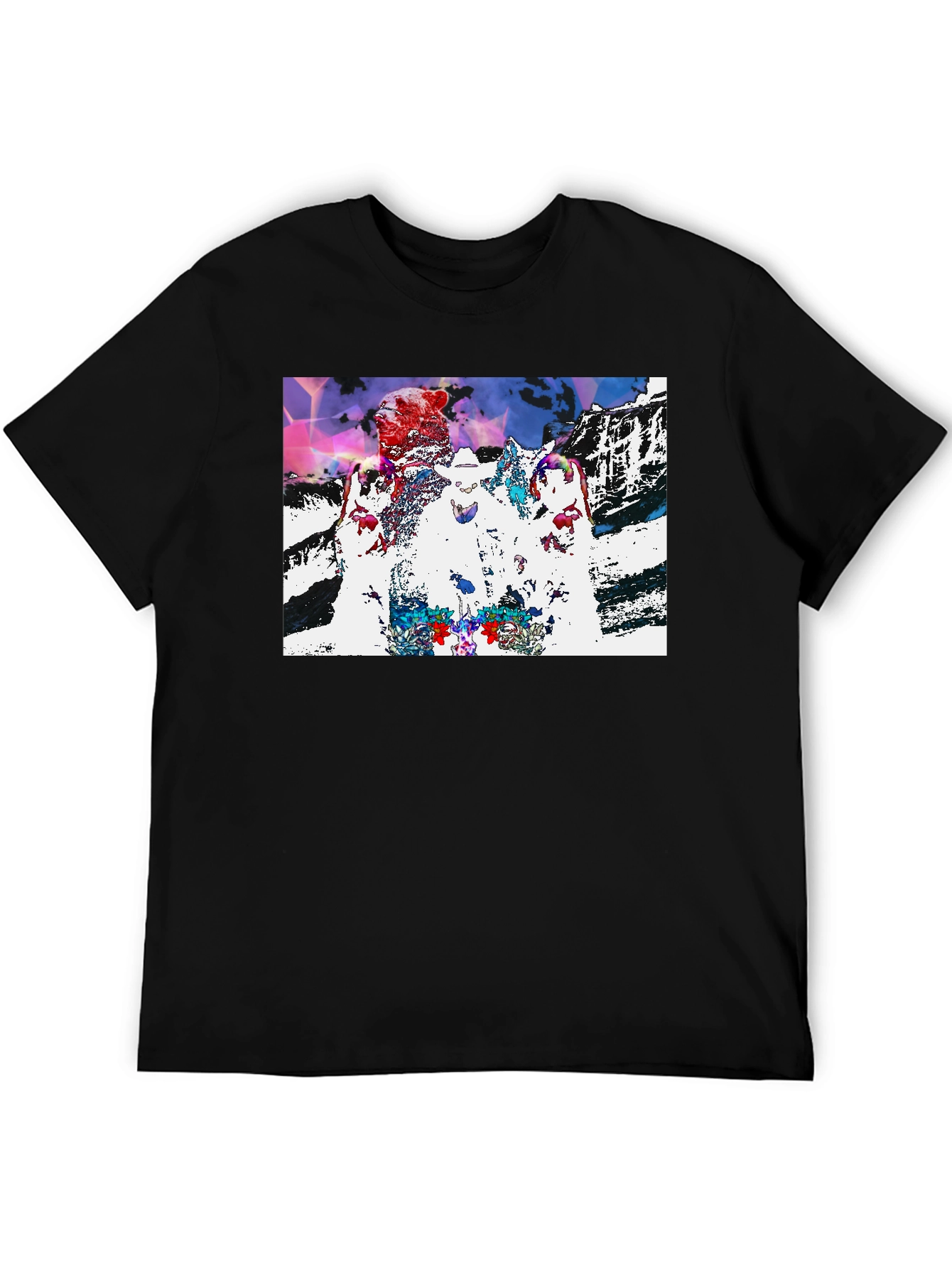 Psychedelic Bear and Wolves Graphic T-Shirt