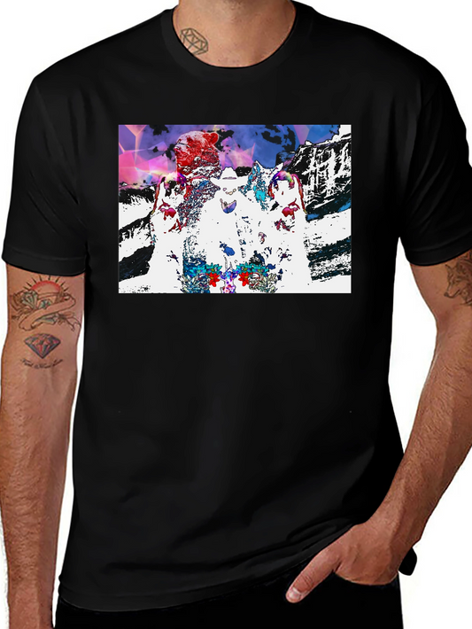 Psychedelic Bear and Wolves Graphic T-Shirt