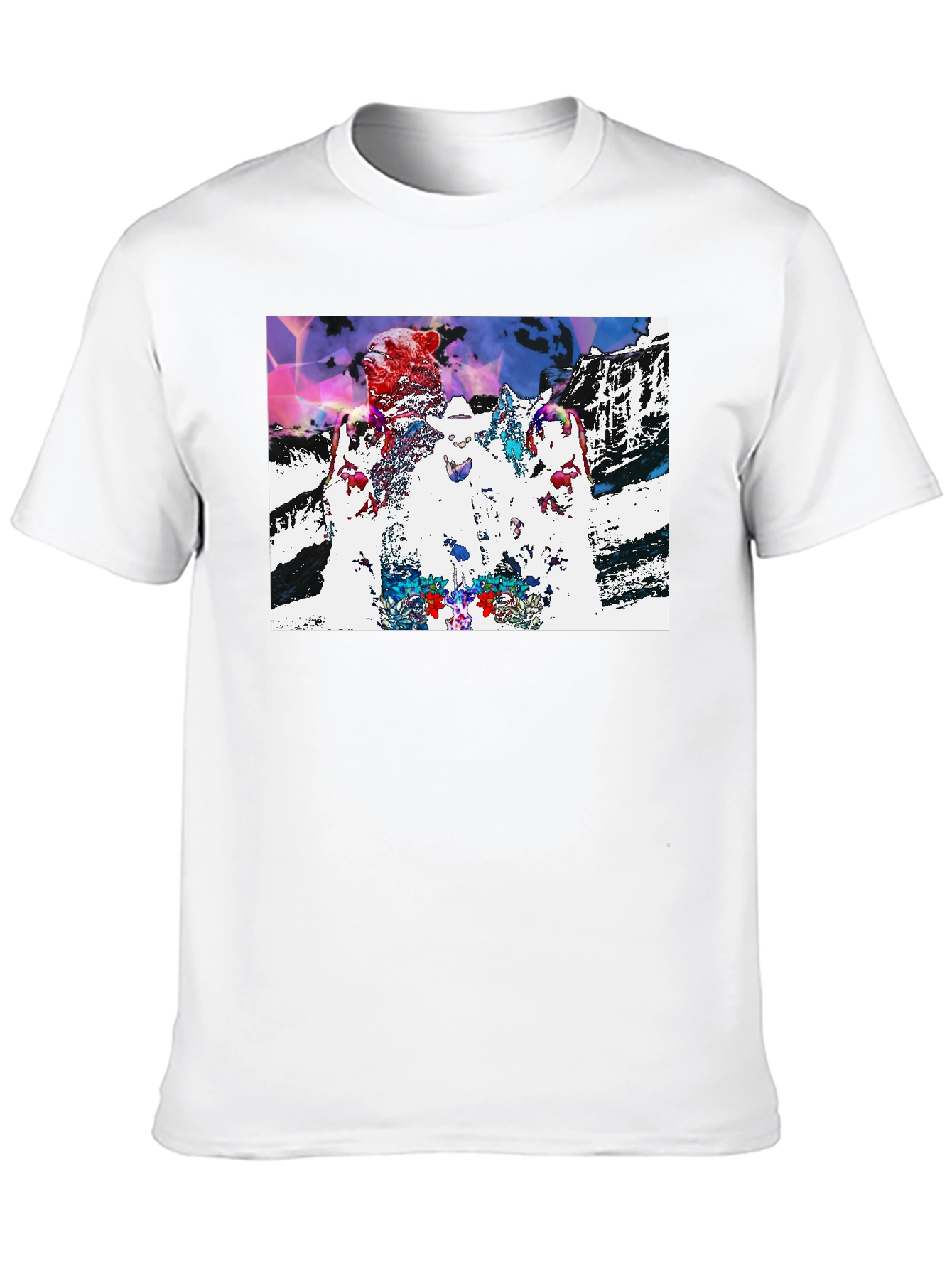 Psychedelic Bear and Wolves Graphic T-Shirt