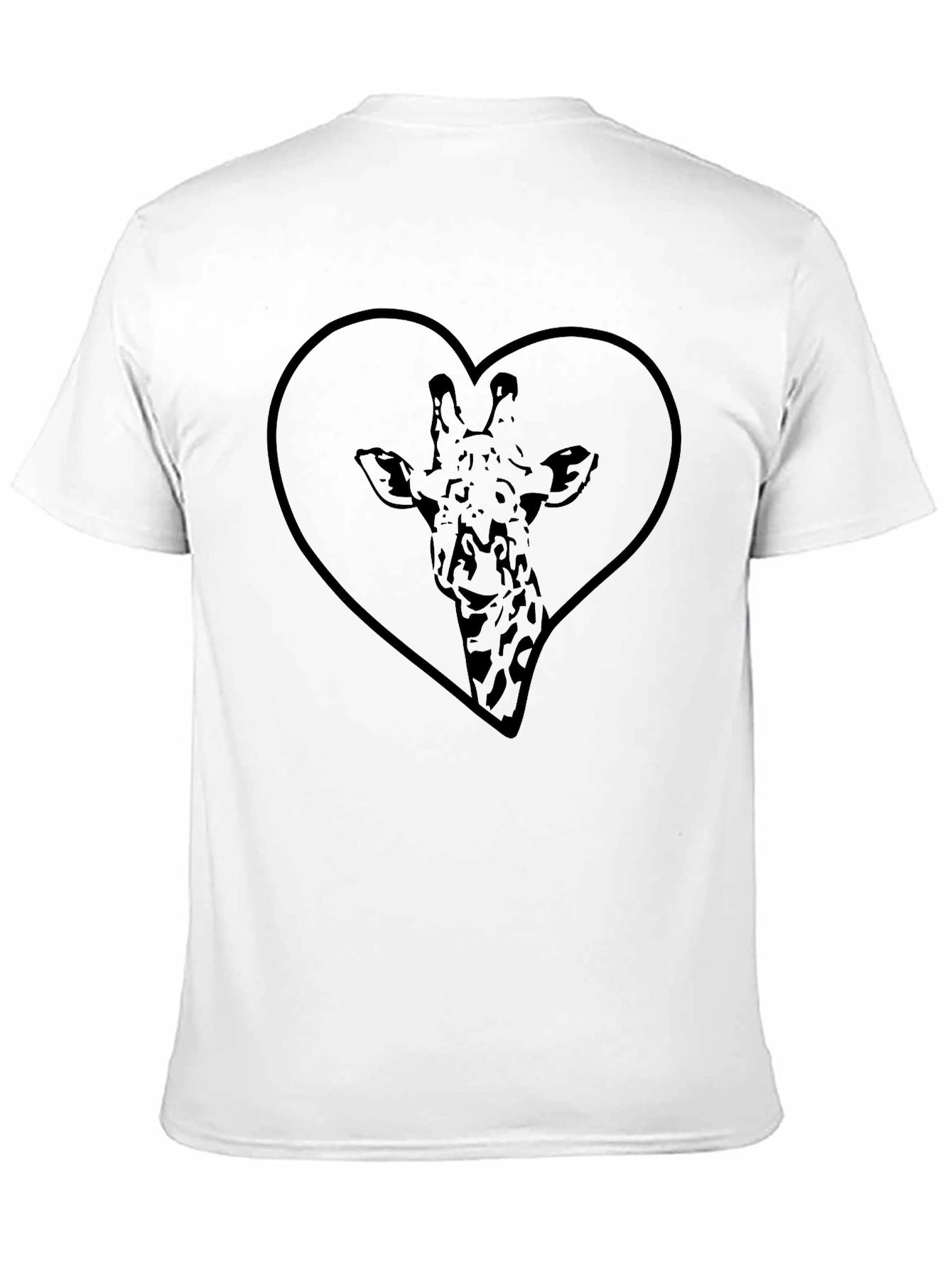 Giraffe Heart Graphic Tee - Black Cotton T-Shirt