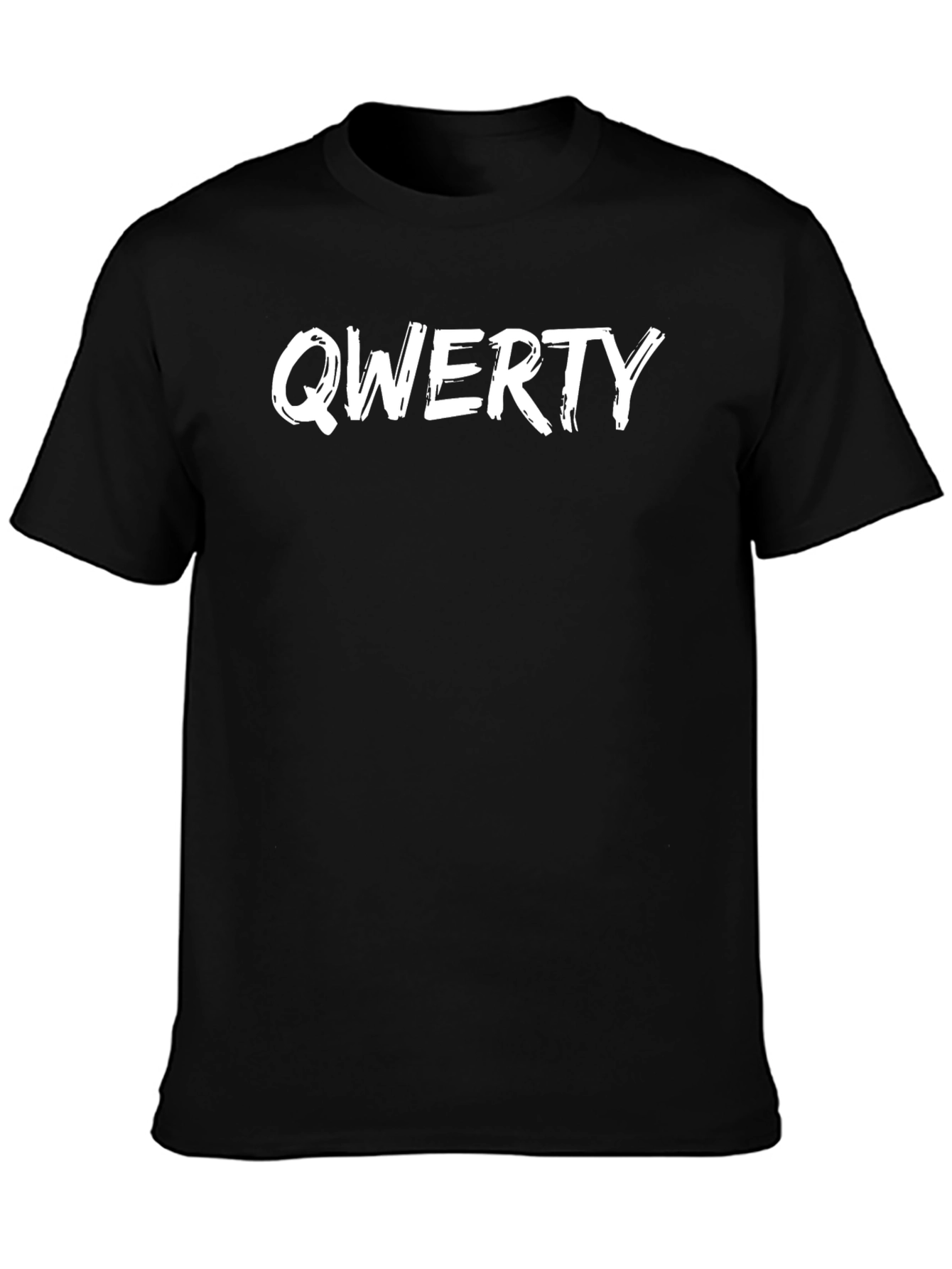 QWERTY Text Black Short Sleeve T-Shirt