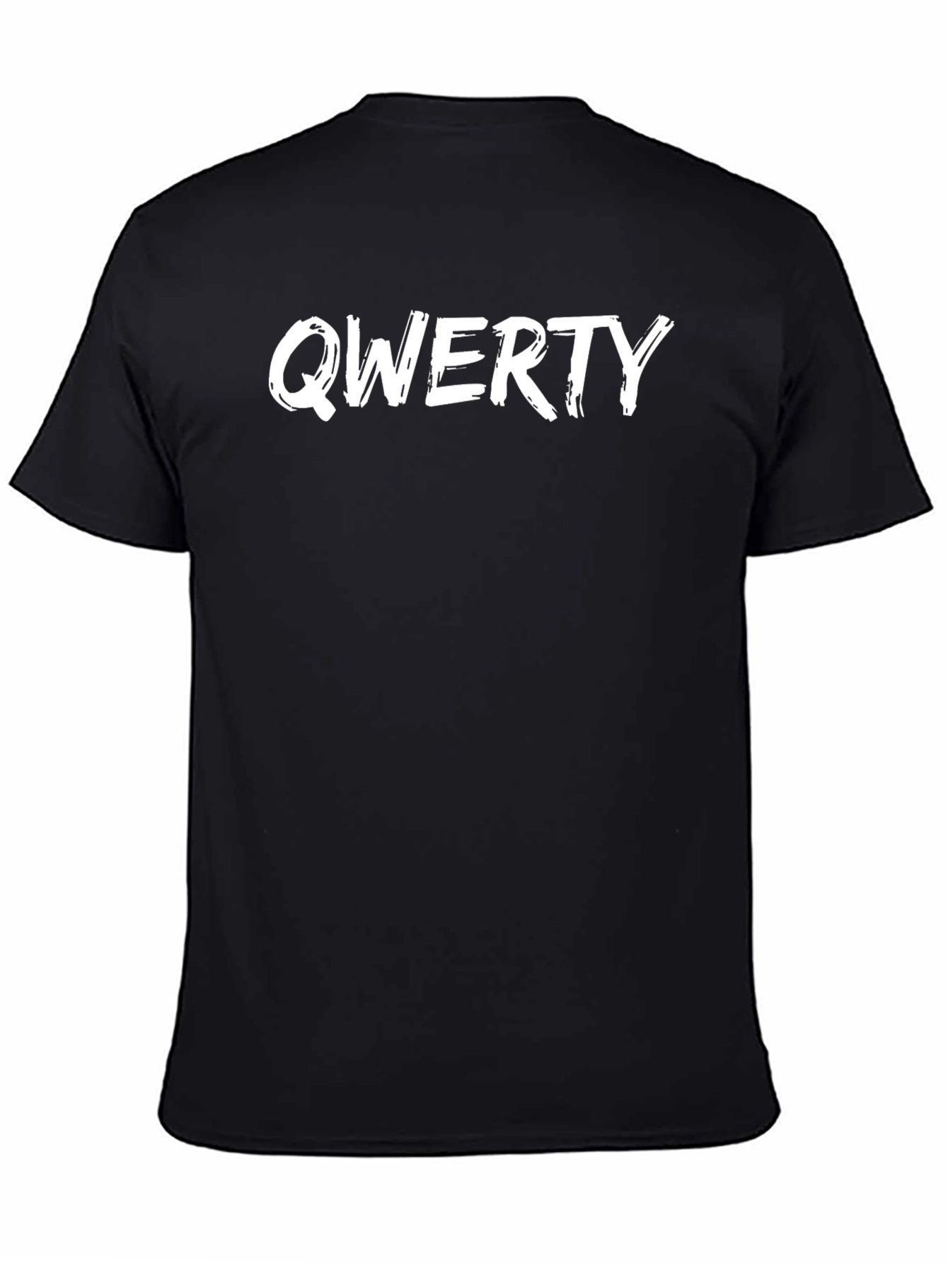 QWERTY Text Black Short Sleeve T-Shirt