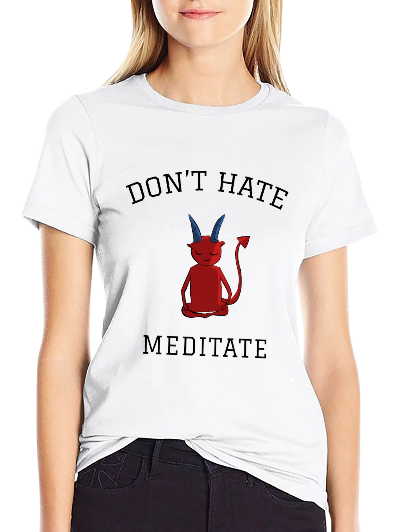 Dont Hate Meditate T-Shirt - Black Graphic Tee