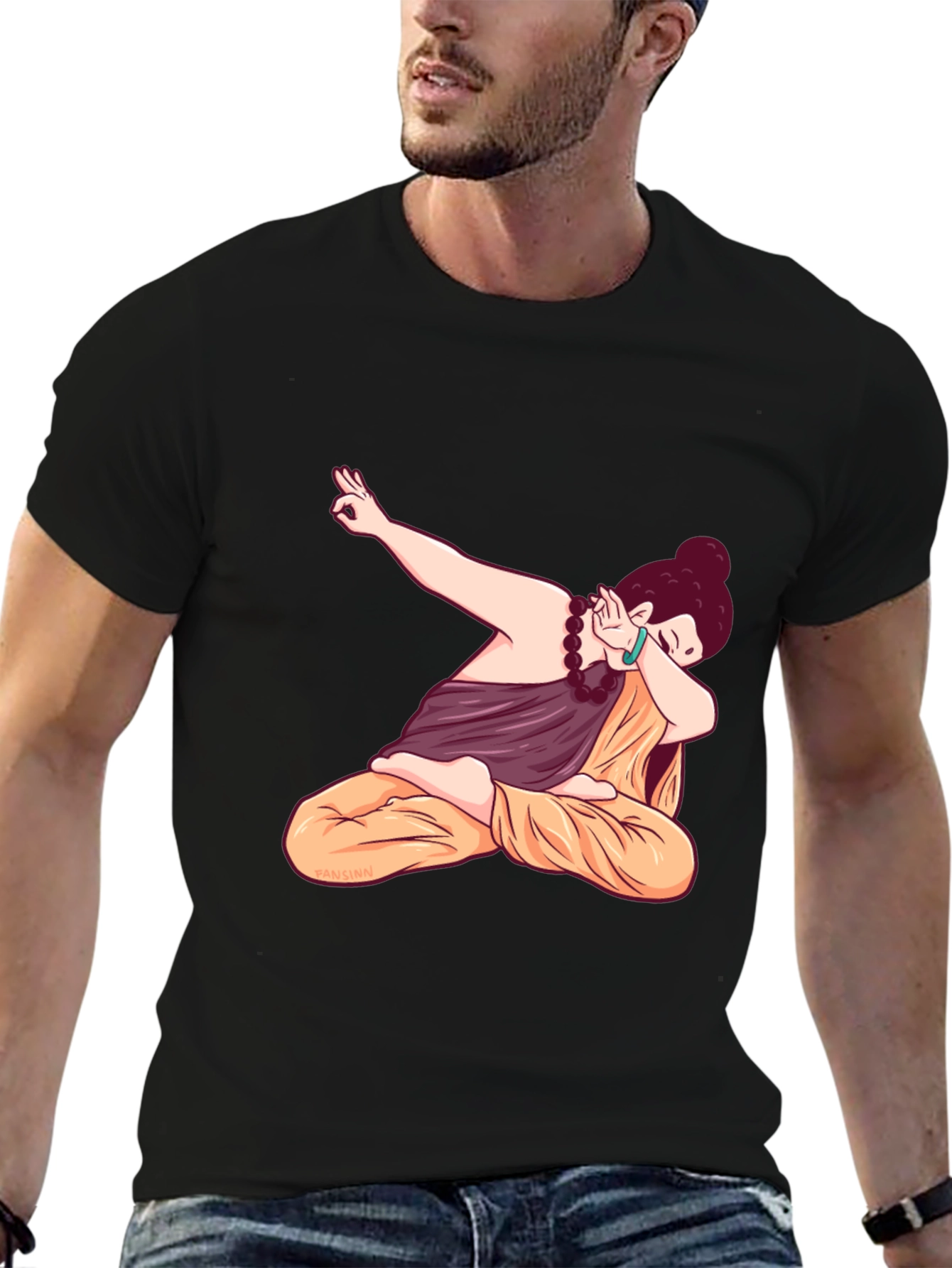 Dabbing Yogi Black T-Shirt - Meditation & Style