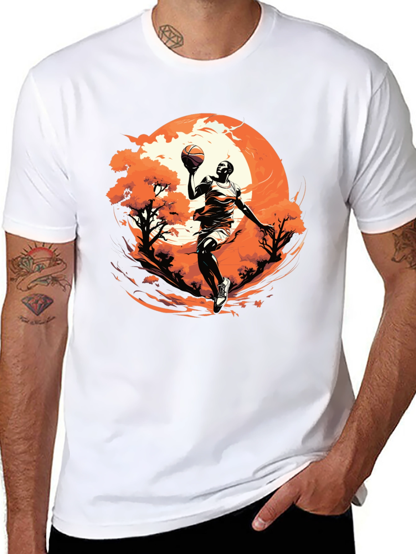 Basketball Player Graphic Black T-Shirt
