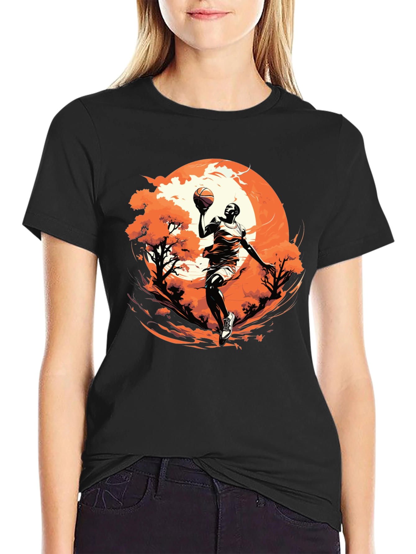 Basketball Player Graphic Black T-Shirt