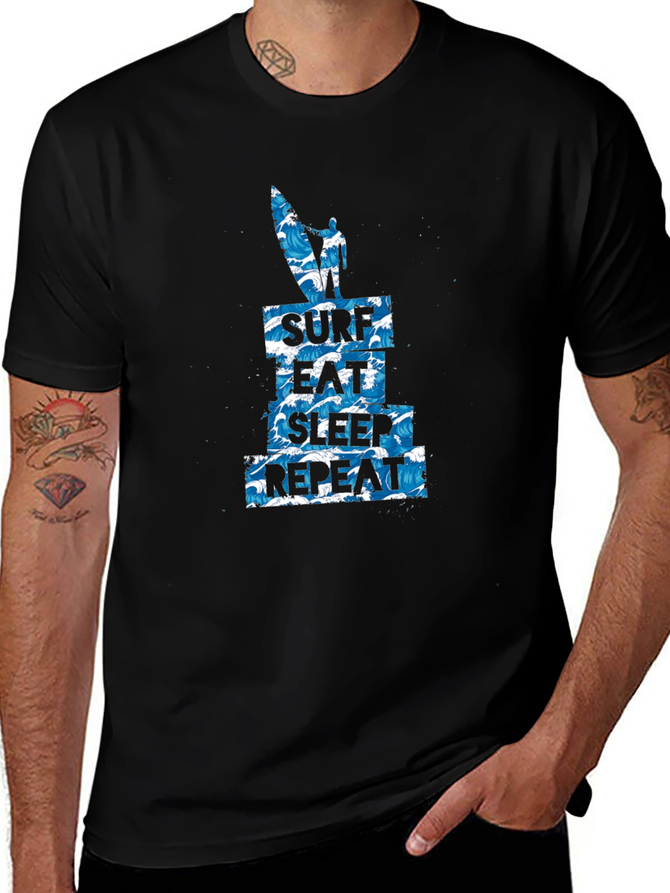 Surf Eat Sleep Repeat Graphic Tee