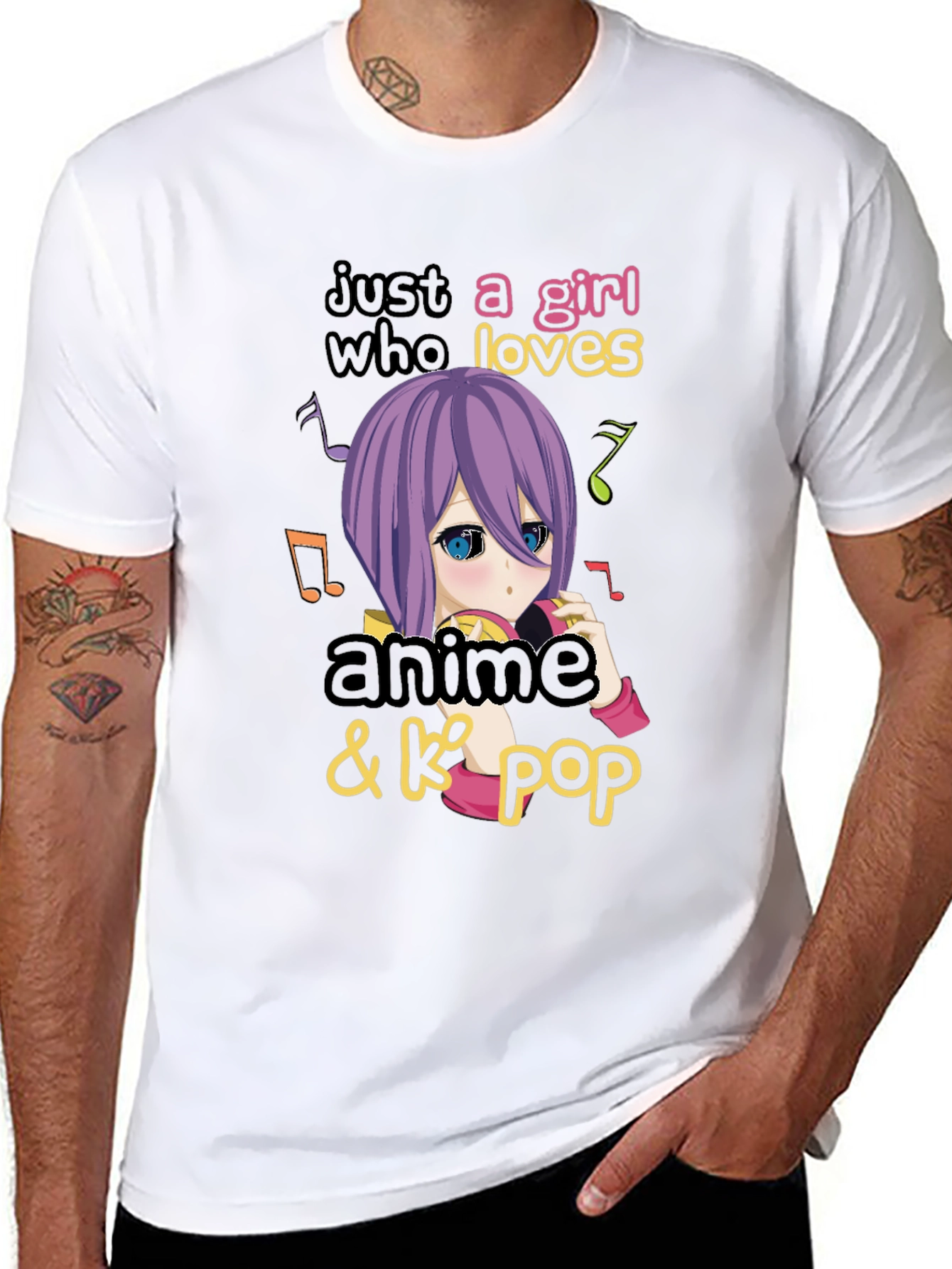 Anime & K-Pop Girl T-Shirt - Music Lover Tee
