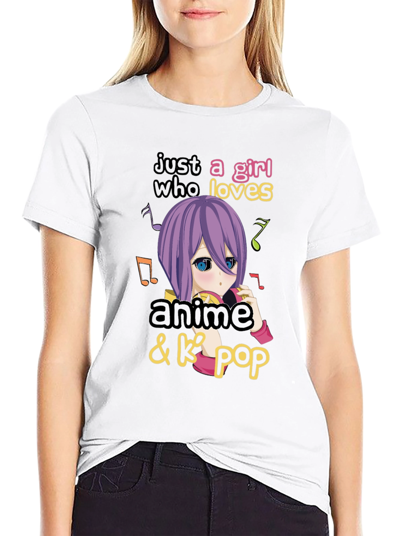Anime & K-Pop Girl T-Shirt - Music Lover Tee
