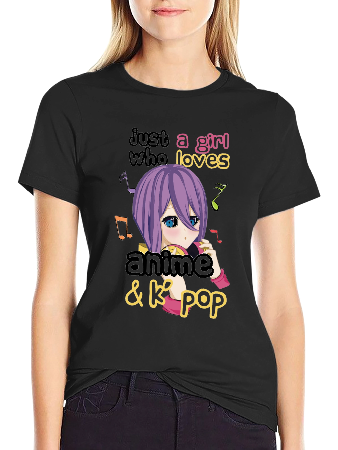 Anime & K-Pop Girl T-Shirt - Music Lover Tee