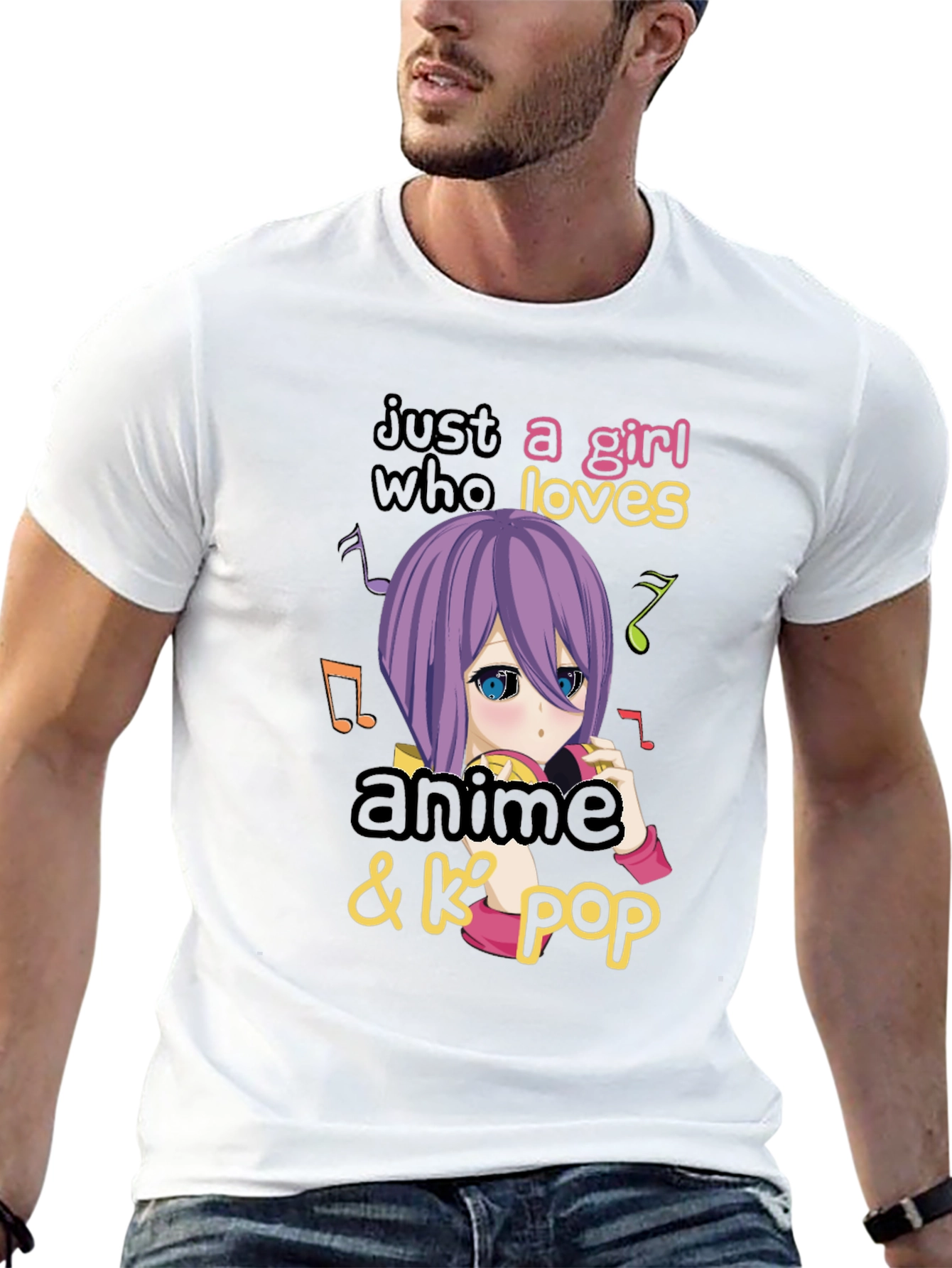 Anime & K-Pop Girl T-Shirt - Music Lover Tee