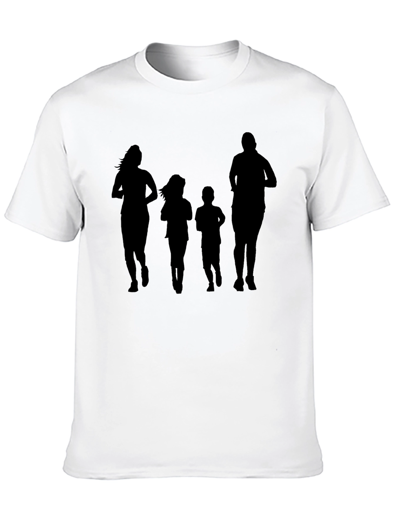 Family Running Silhouette Black T-Shirt
