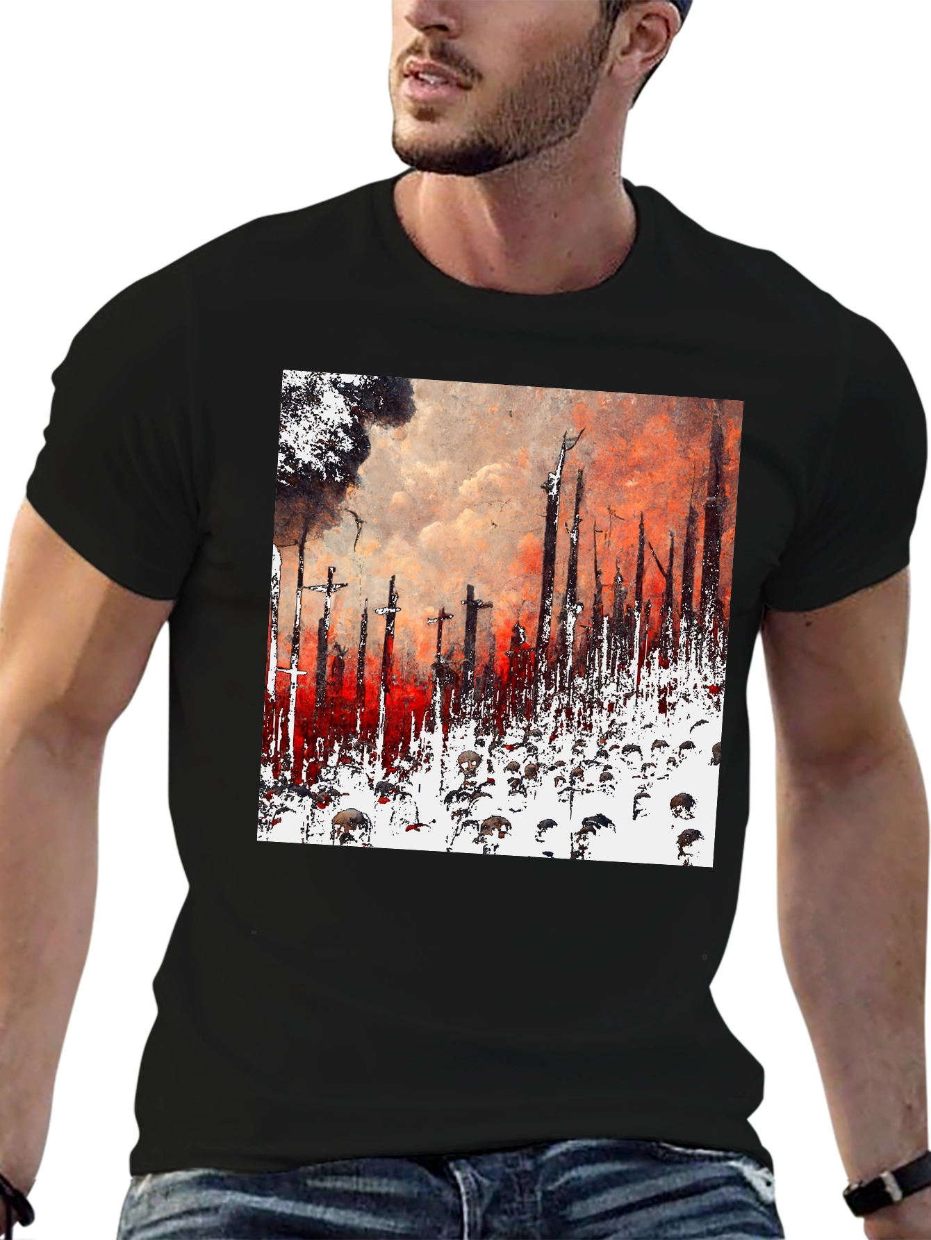 Apocalyptic Vision Graphic Tee - Unique Artistic Design