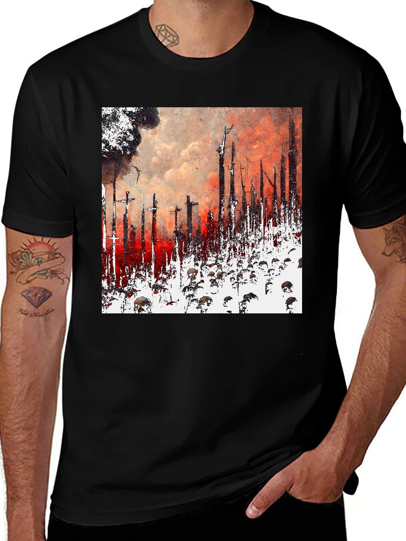 Apocalyptic Vision Graphic Tee - Unique Artistic Design