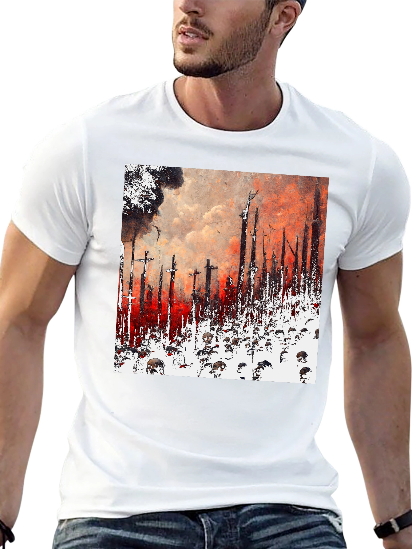 Apocalyptic Vision Graphic Tee - Unique Artistic Design