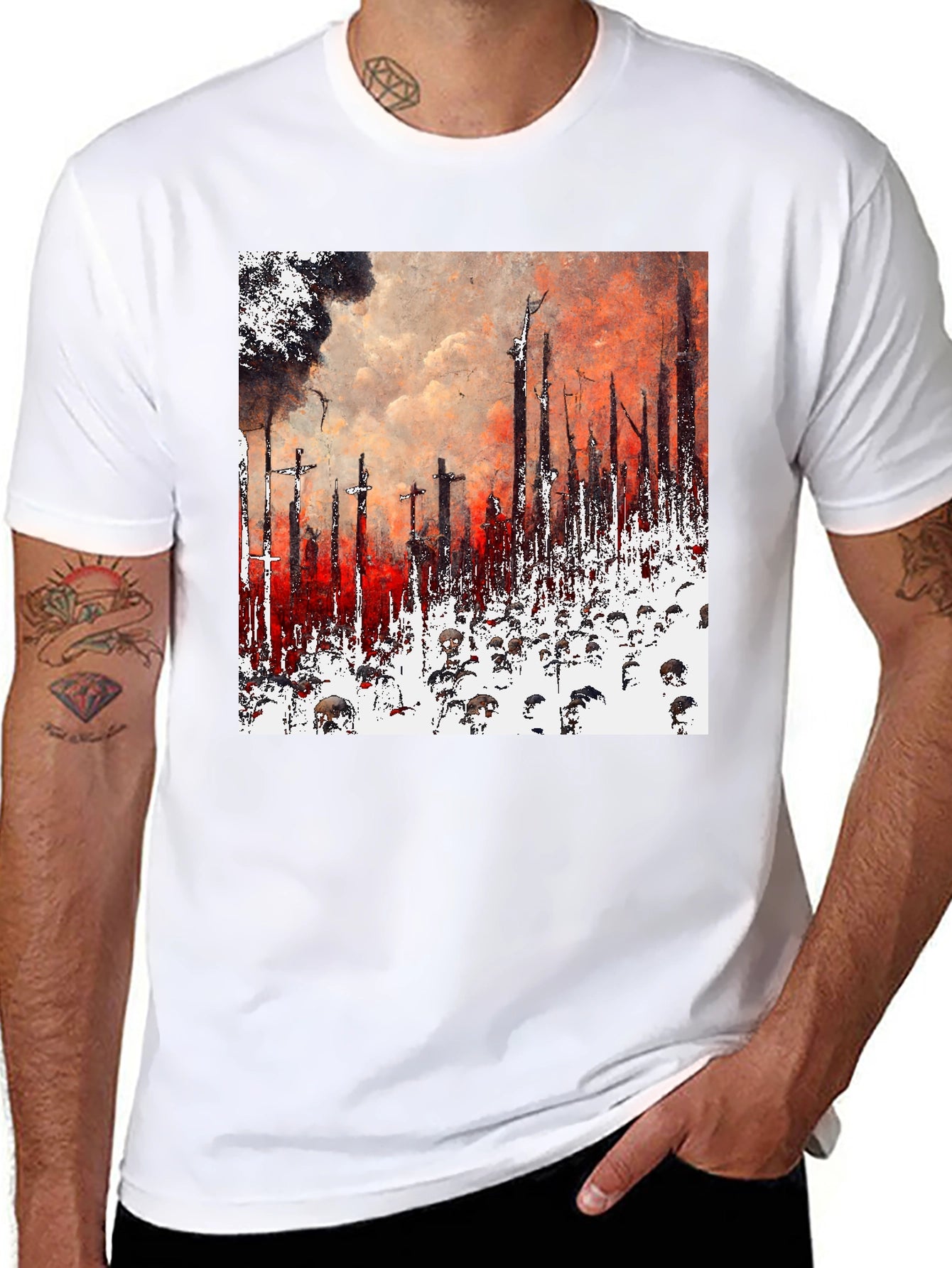 Apocalyptic Vision Graphic Tee - Unique Artistic Design
