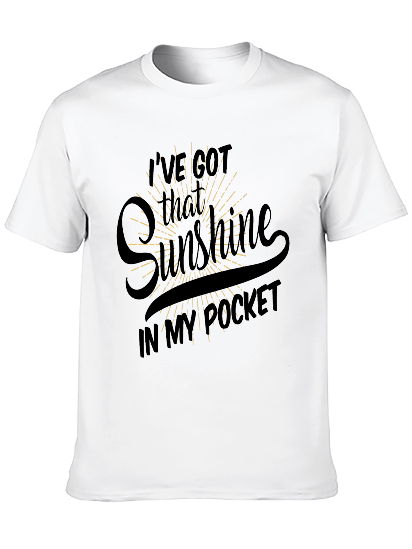 Sunshine Pocket Graphic Tee - Trendy Black T-Shirt