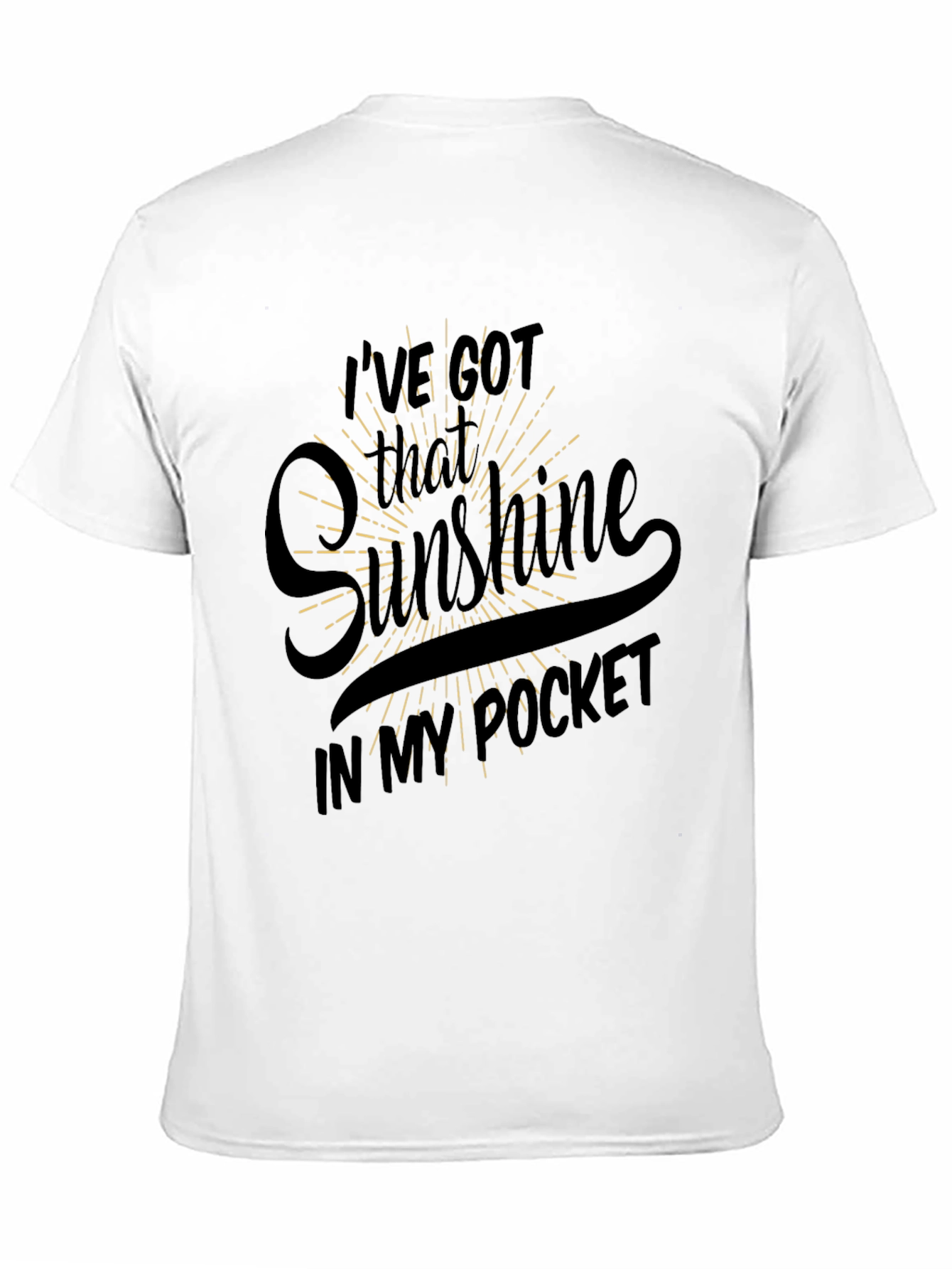 Sunshine Pocket Graphic Tee - Trendy Black T-Shirt
