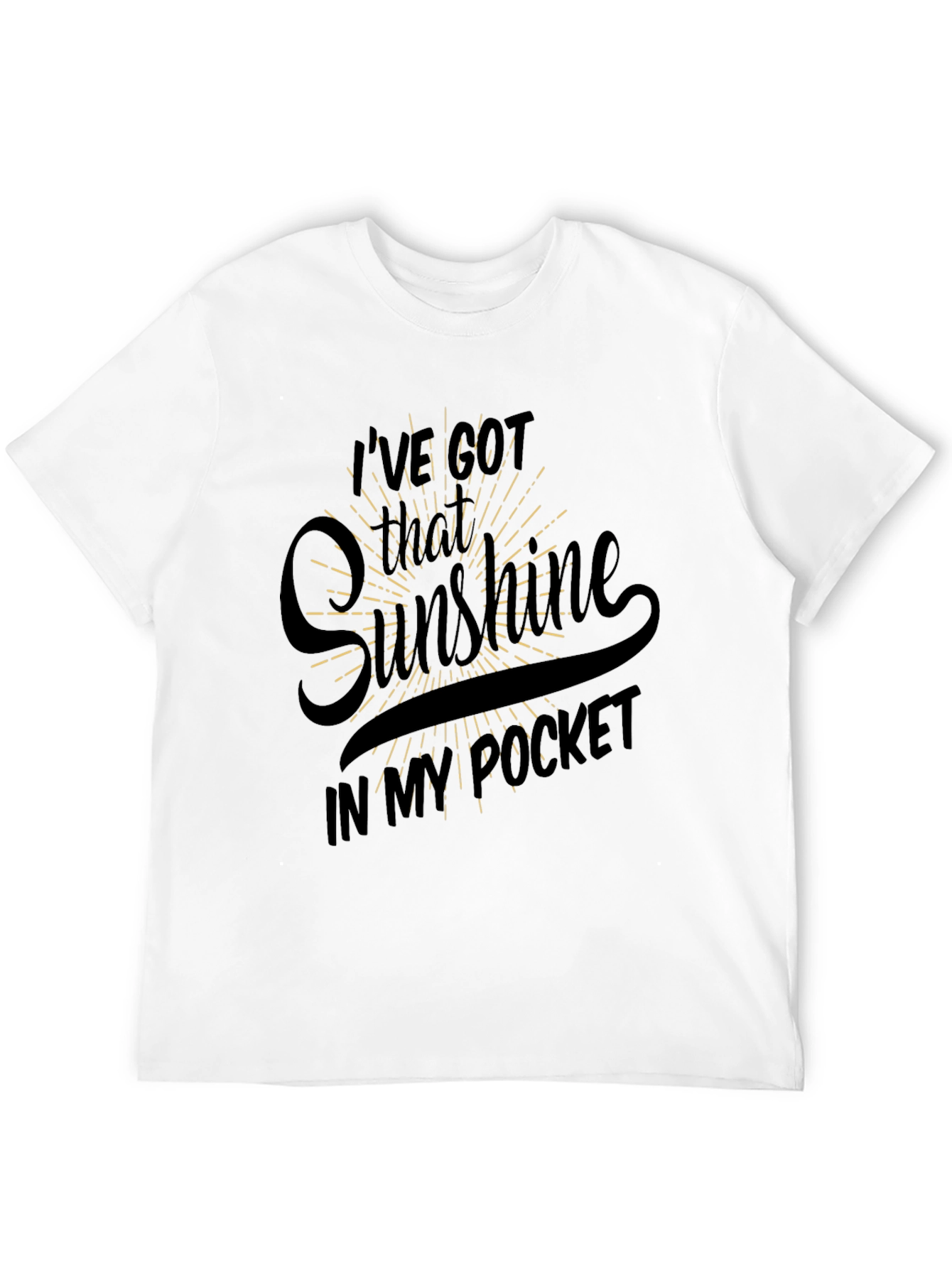 Sunshine Pocket Graphic Tee - Trendy Black T-Shirt