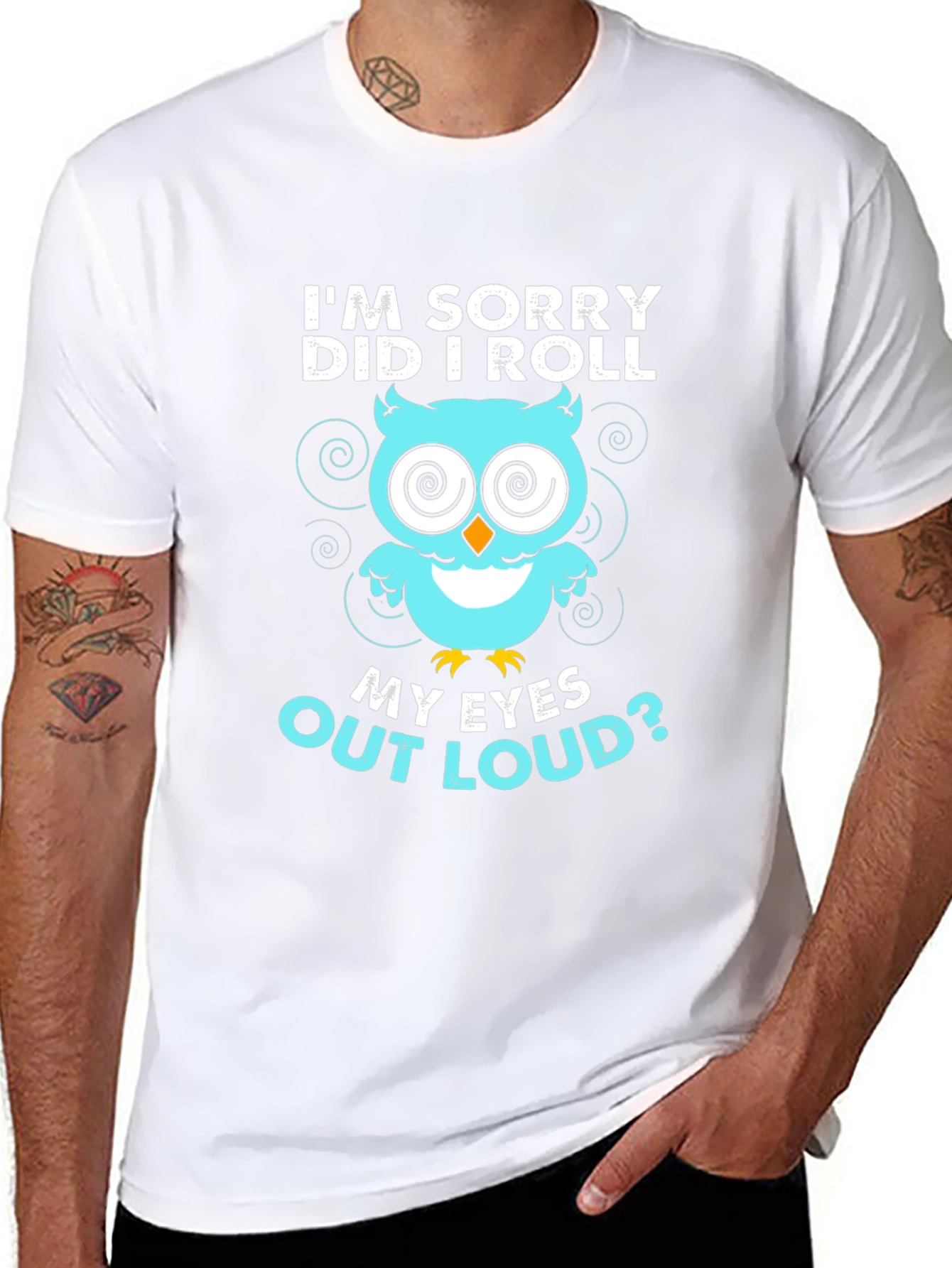 Funny Owl Eye Roll Graphic T-Shirt