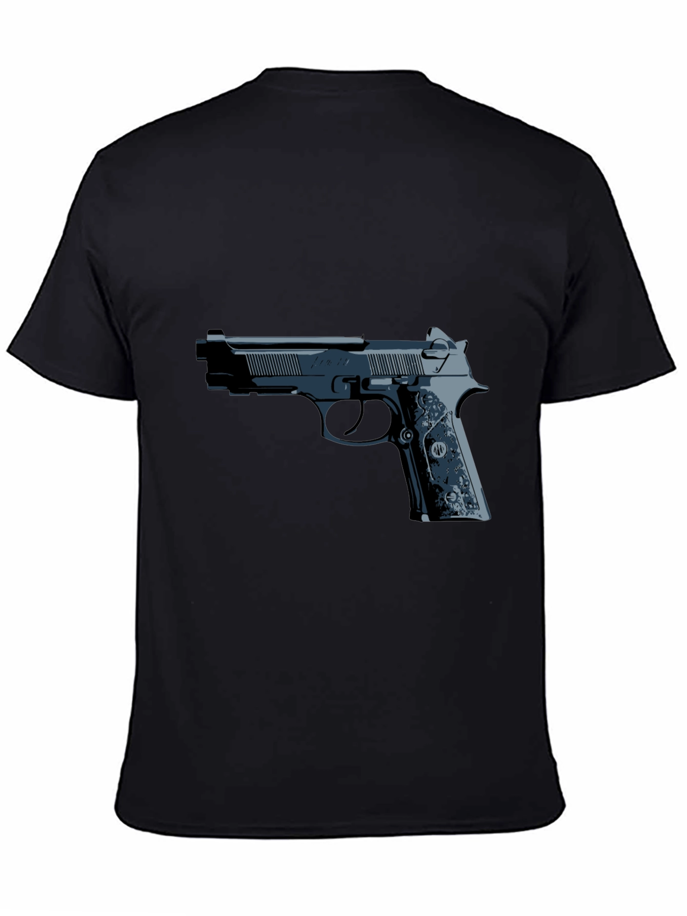 Gun Graphic Tee - Black Casual Style