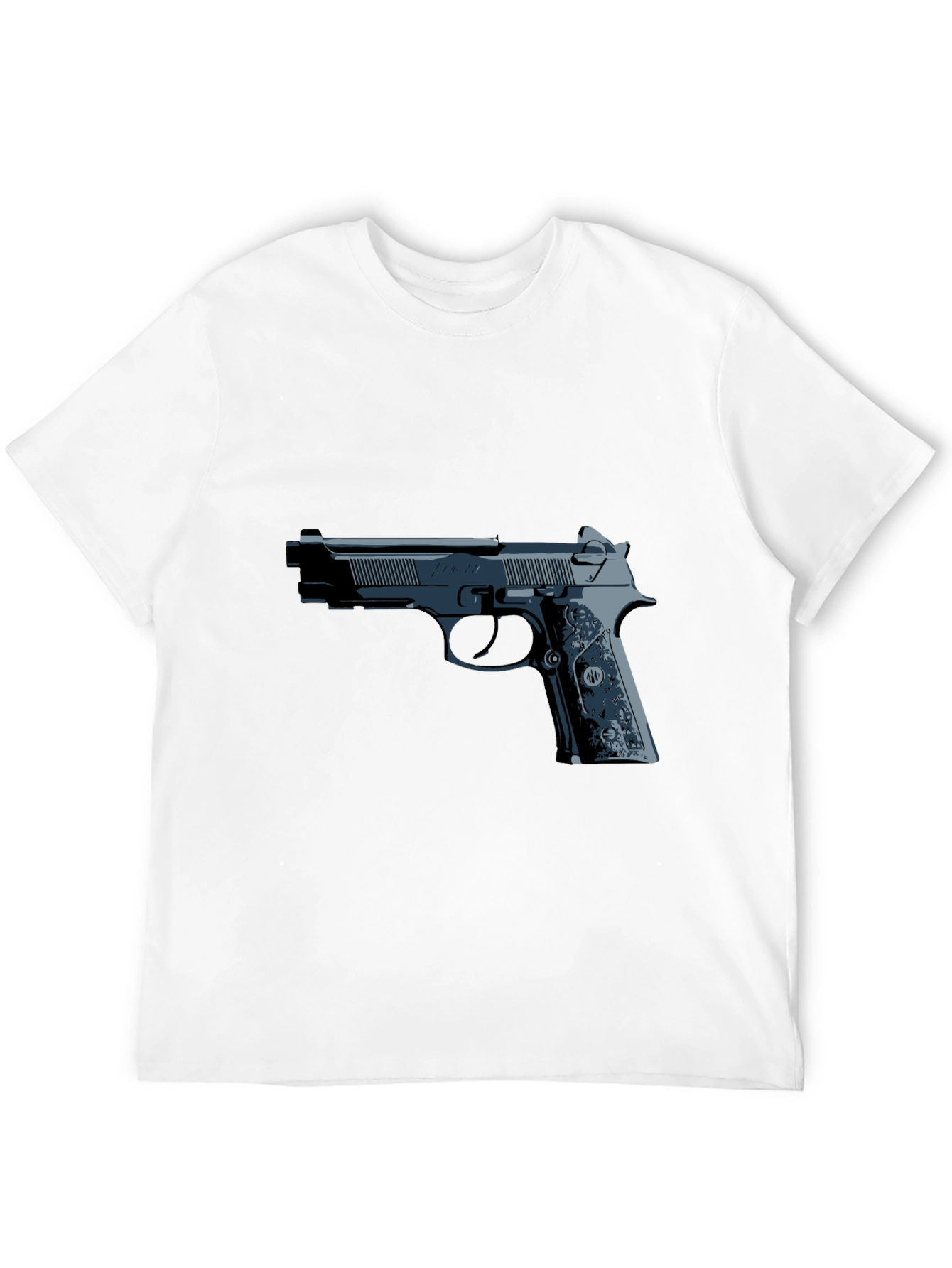 Gun Graphic Tee - Black Casual Style