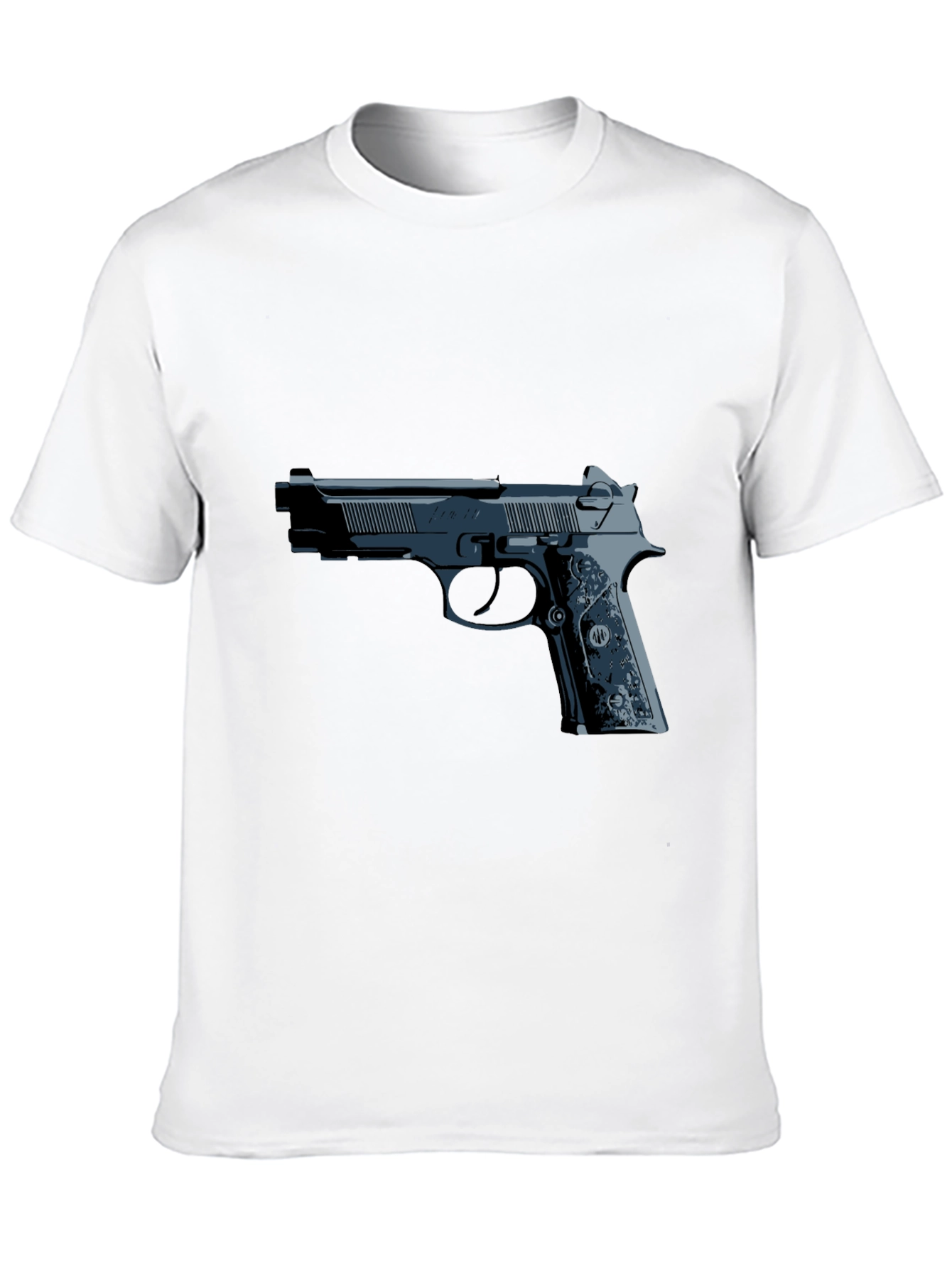 Gun Graphic Tee - Black Casual Style