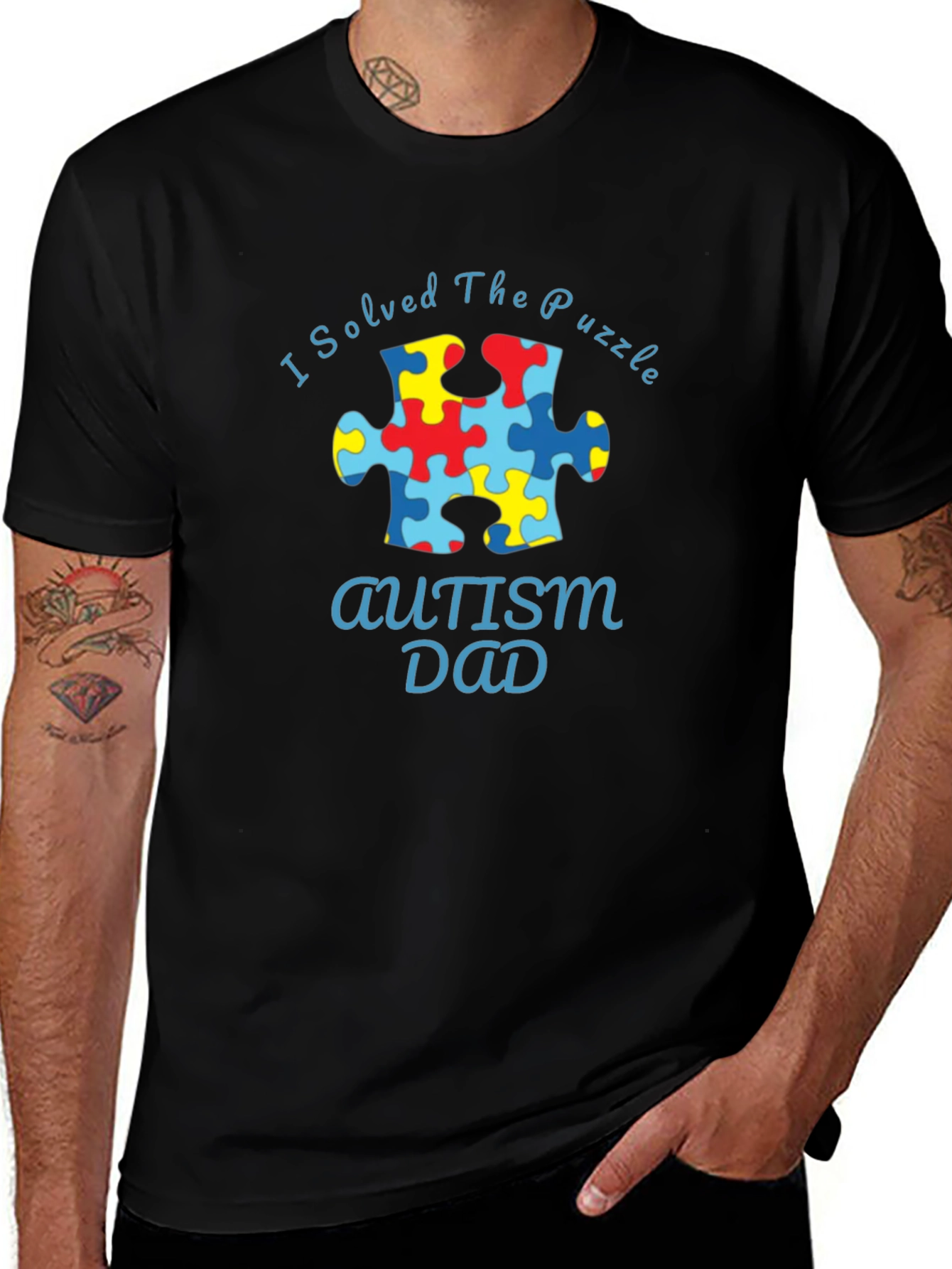 Autism Dad Puzzle Piece T-Shirt