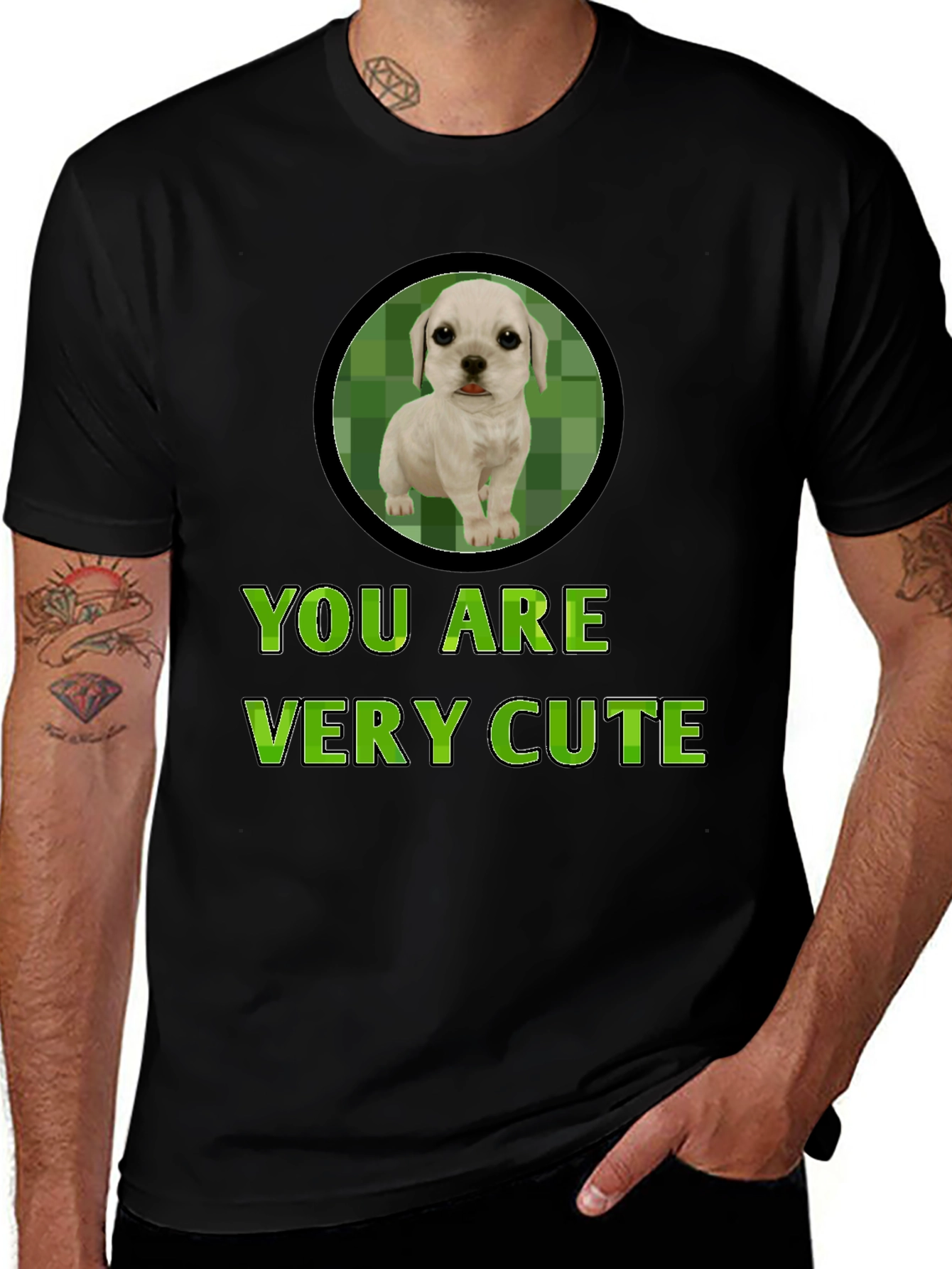 Cute Puppy Graphic Tee - You Are Very Cute