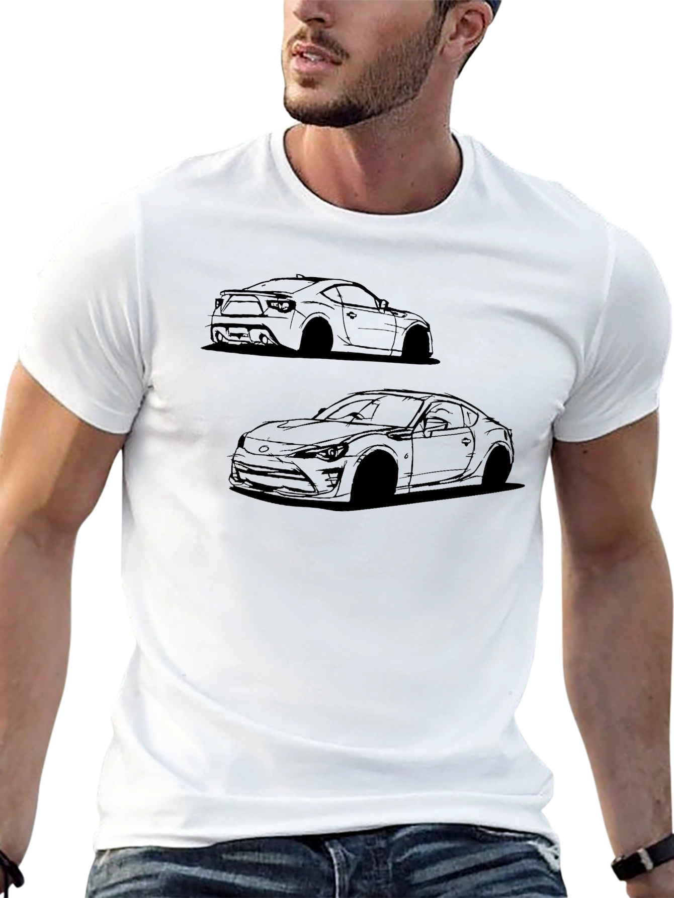 Car Silhouette Graphic Tee - Black