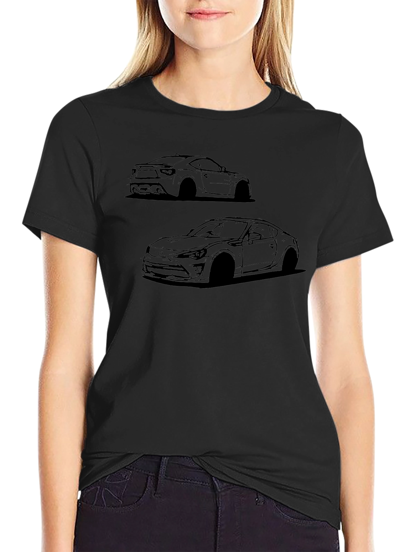 Car Silhouette Graphic Tee - Black
