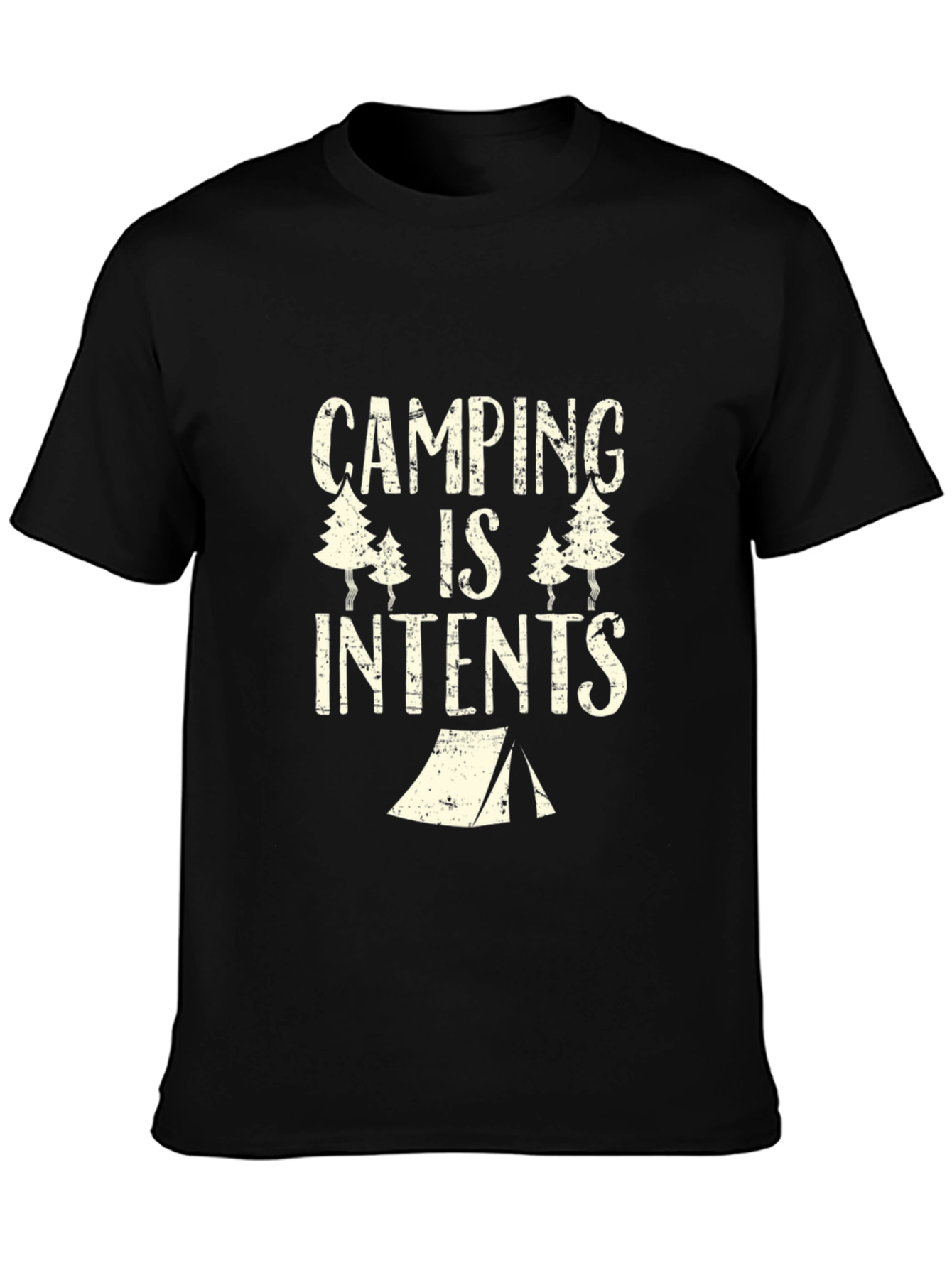 Camping Is Intents T-Shirt - Black