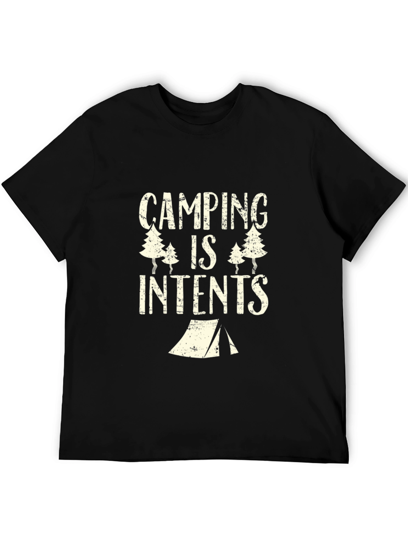Camping Is Intents T-Shirt - Black