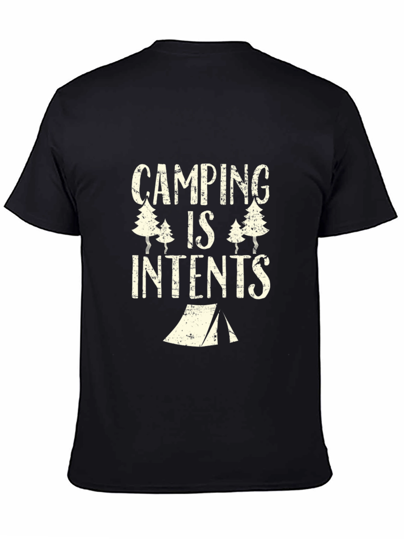 Camping Is Intents T-Shirt - Black