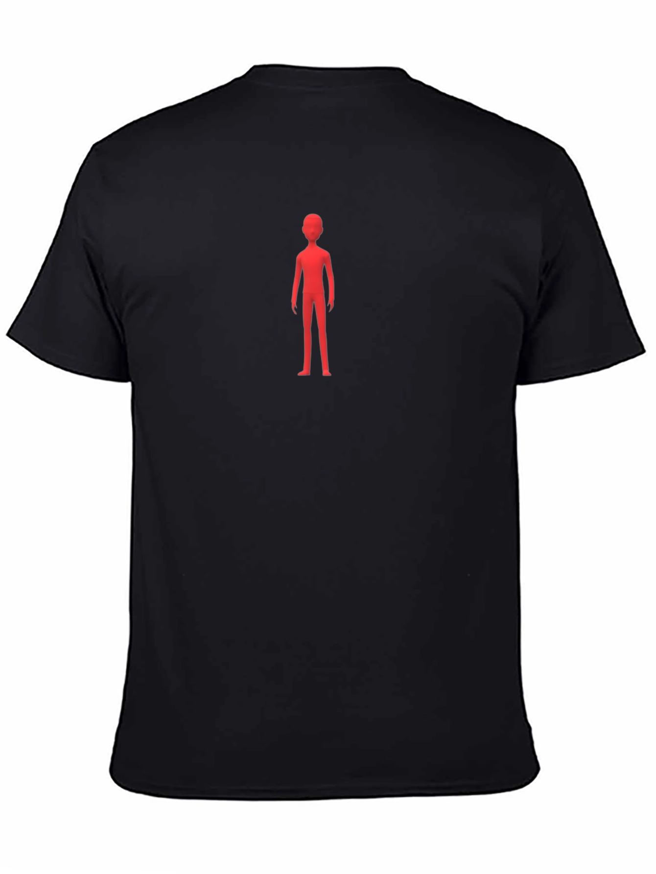 Minimalist Red Figure Black T-Shirt