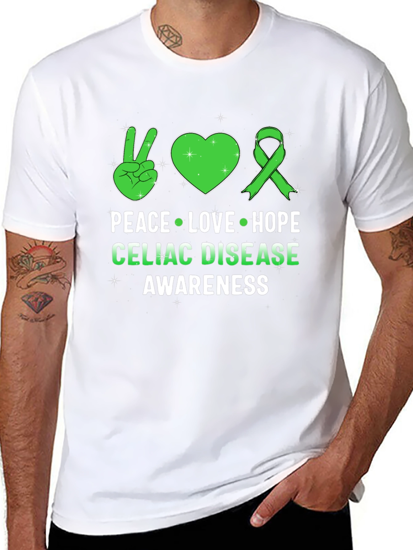 Celiac Disease Awareness Peace Love Hope T-Shirt