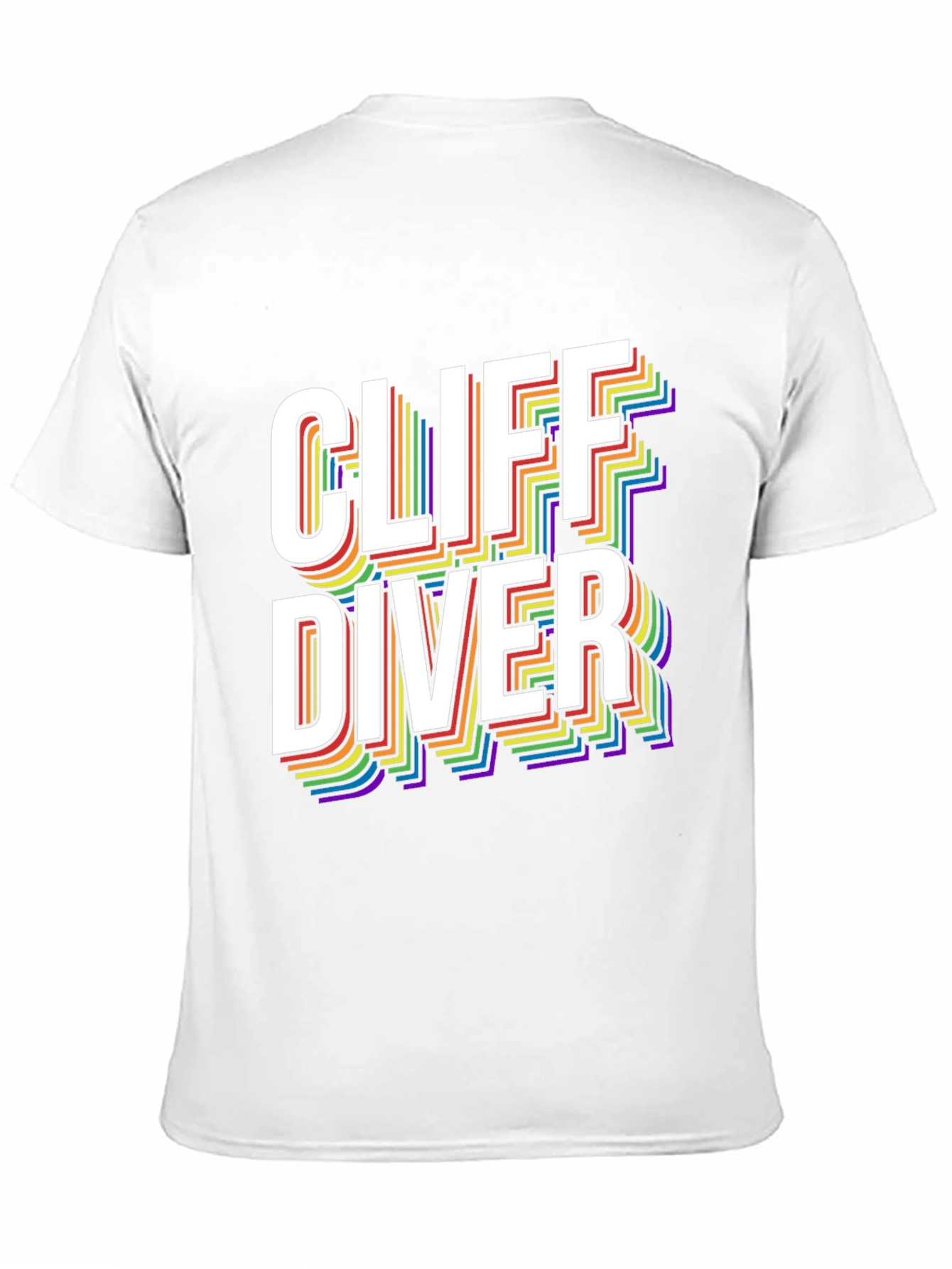 Cliff Diver Rainbow Graphic Tee - Stylish & Unique