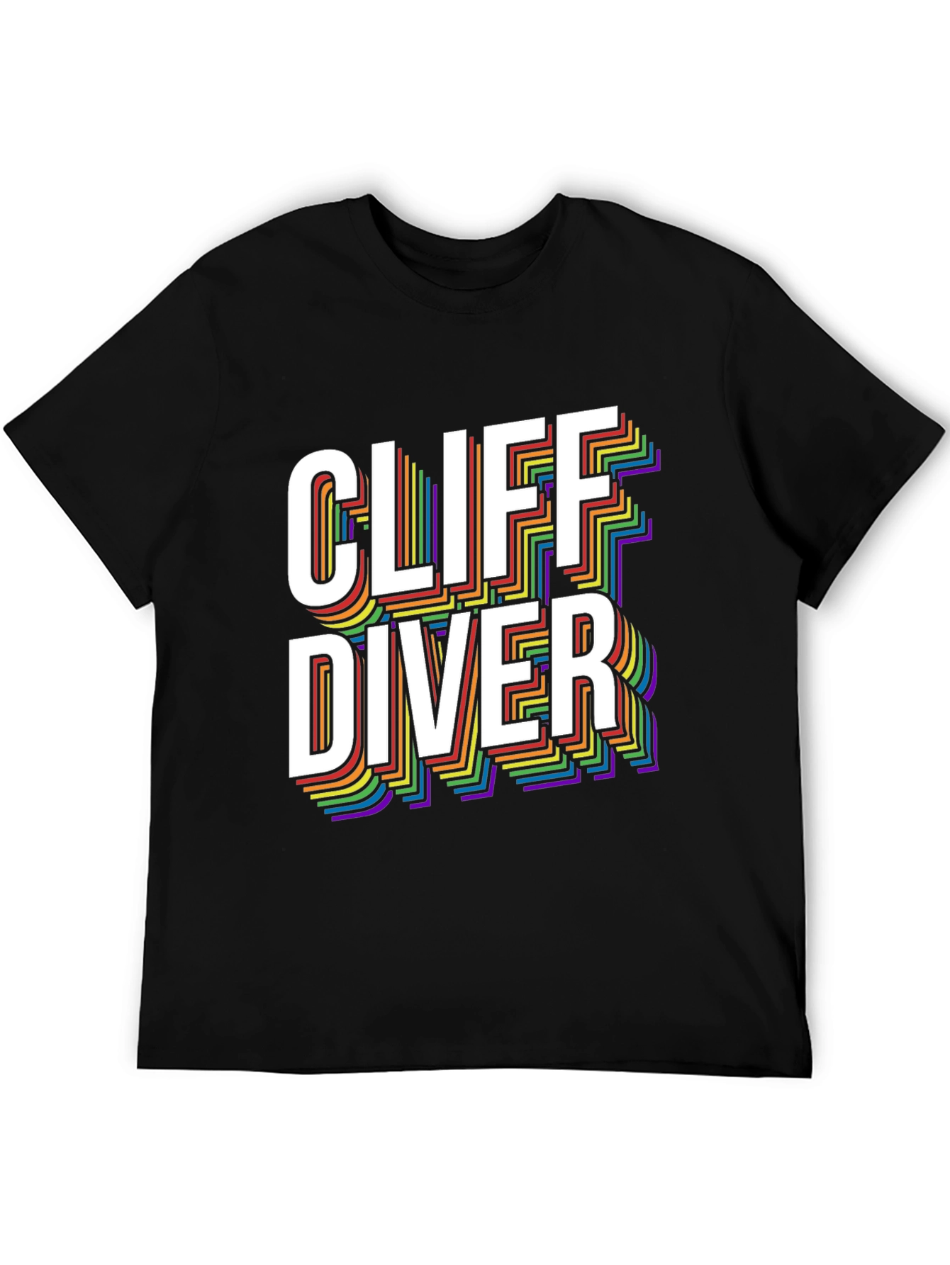 Cliff Diver Rainbow Graphic Tee - Stylish & Unique