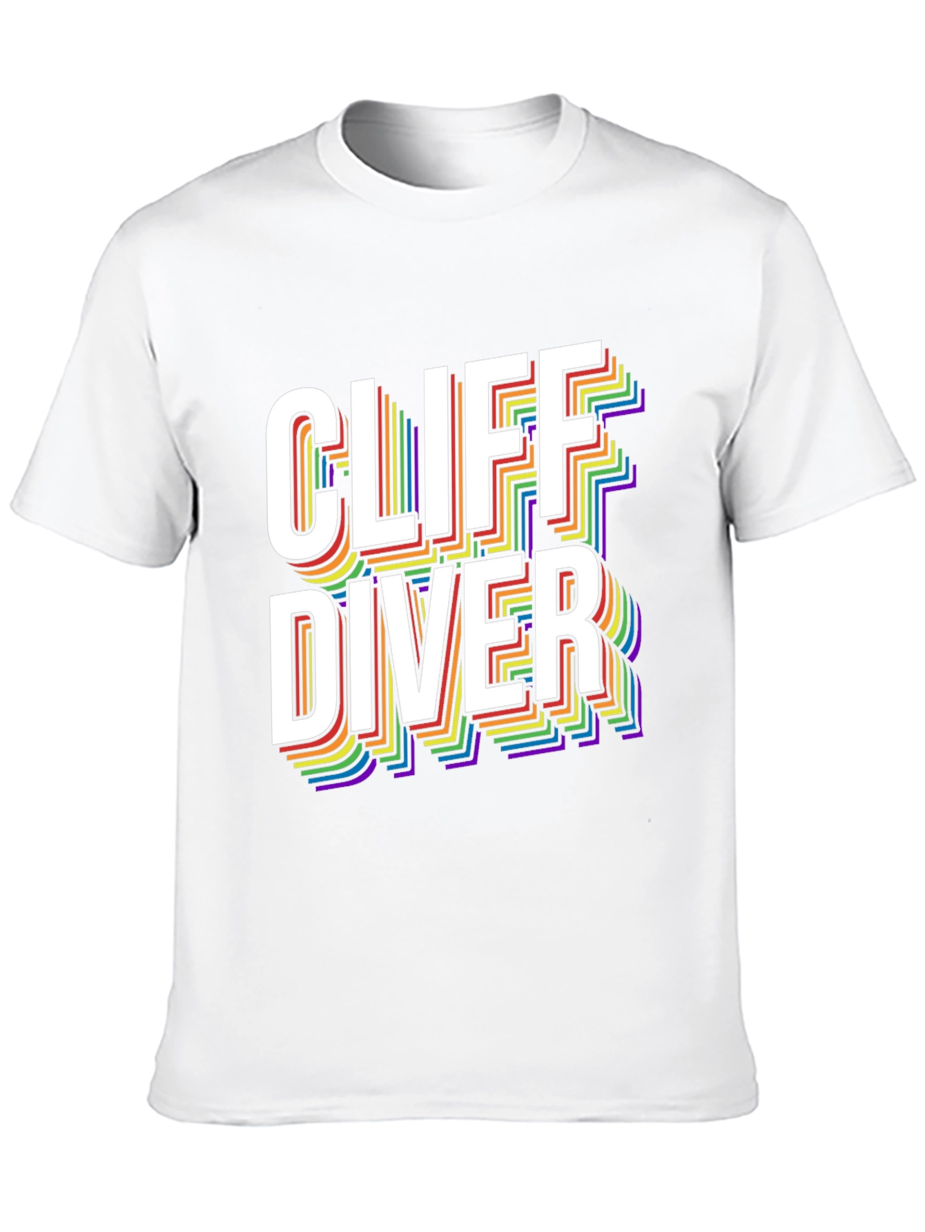 Cliff Diver Rainbow Graphic Tee - Stylish & Unique