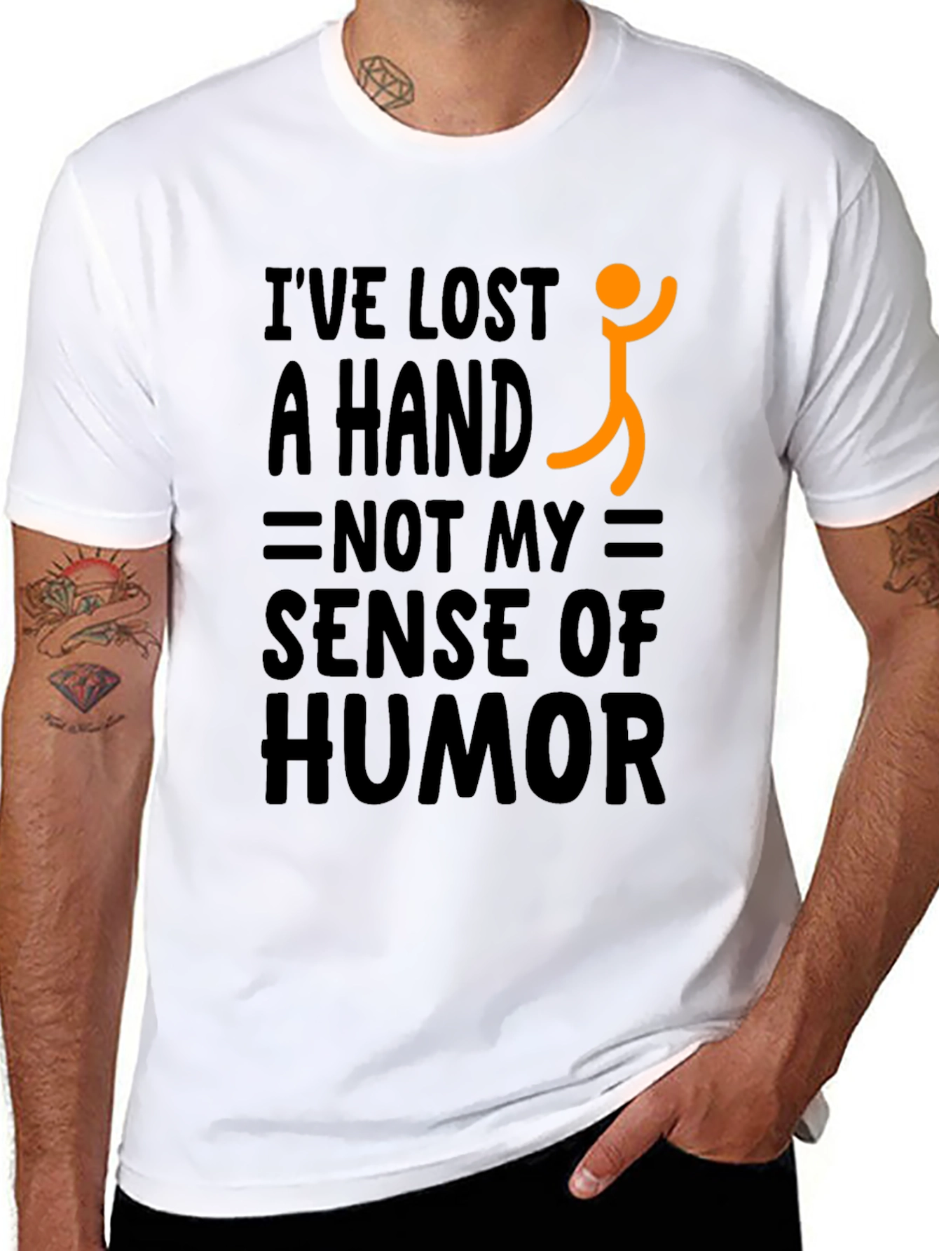 Humorous Lost a Hand Graphic Tee