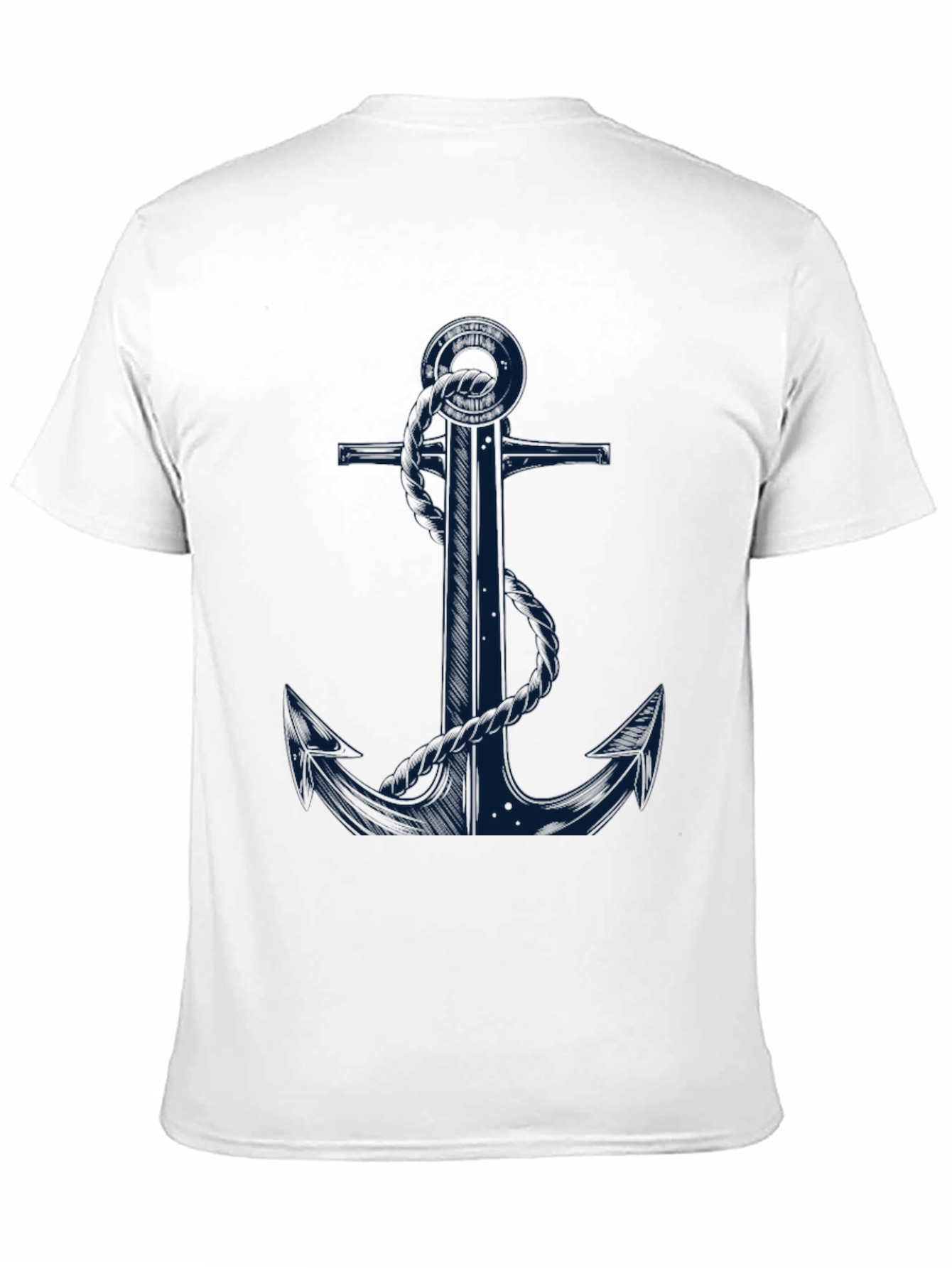 Nautical Anchor Graphic Tee - Black Cotton Blend