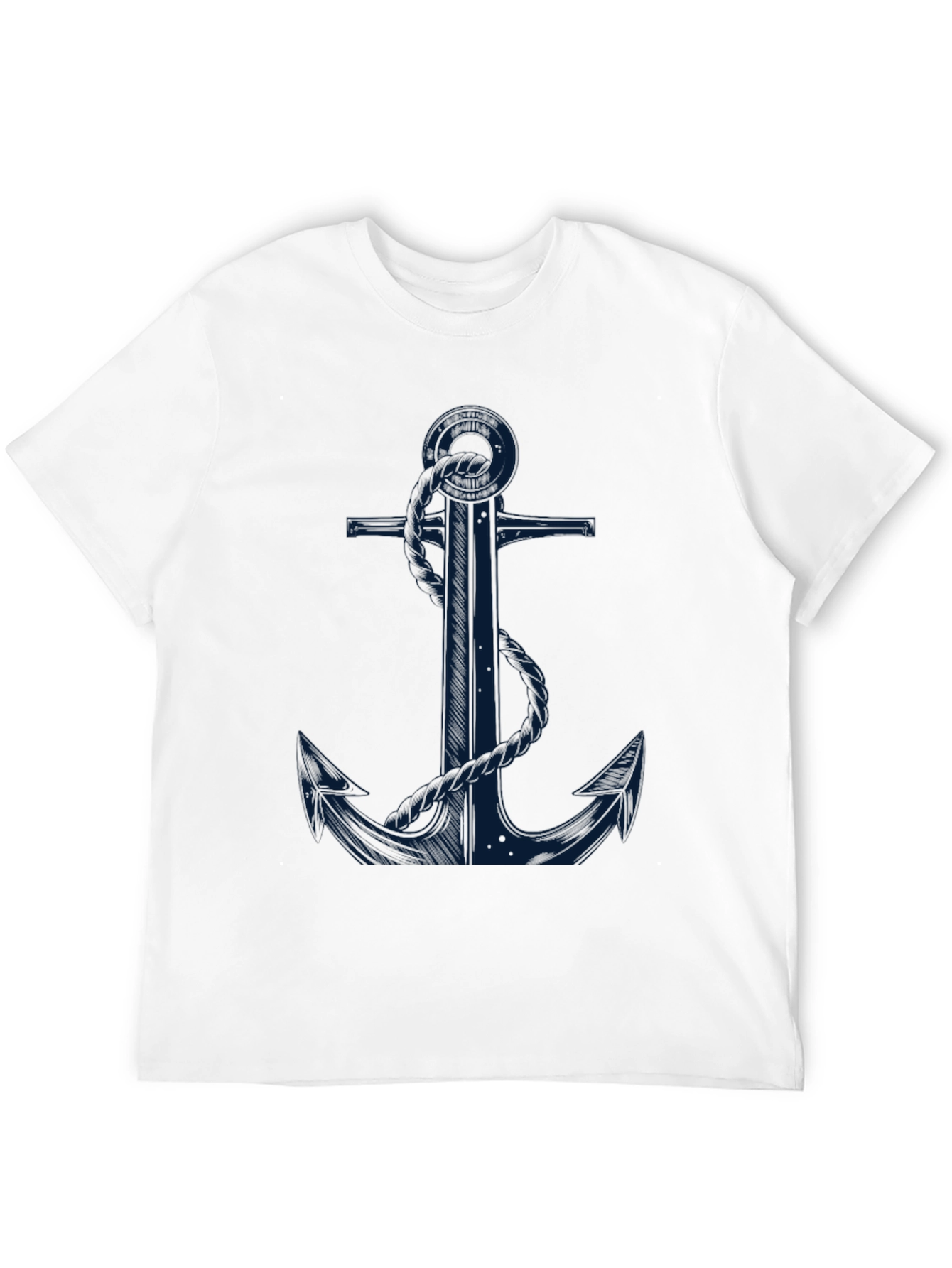 Nautical Anchor Graphic Tee - Black Cotton Blend