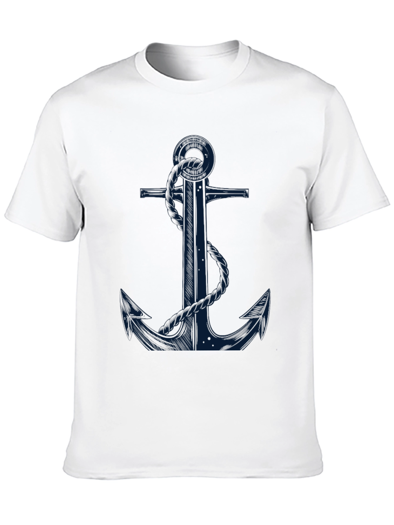 Nautical Anchor Graphic Tee - Black Cotton Blend