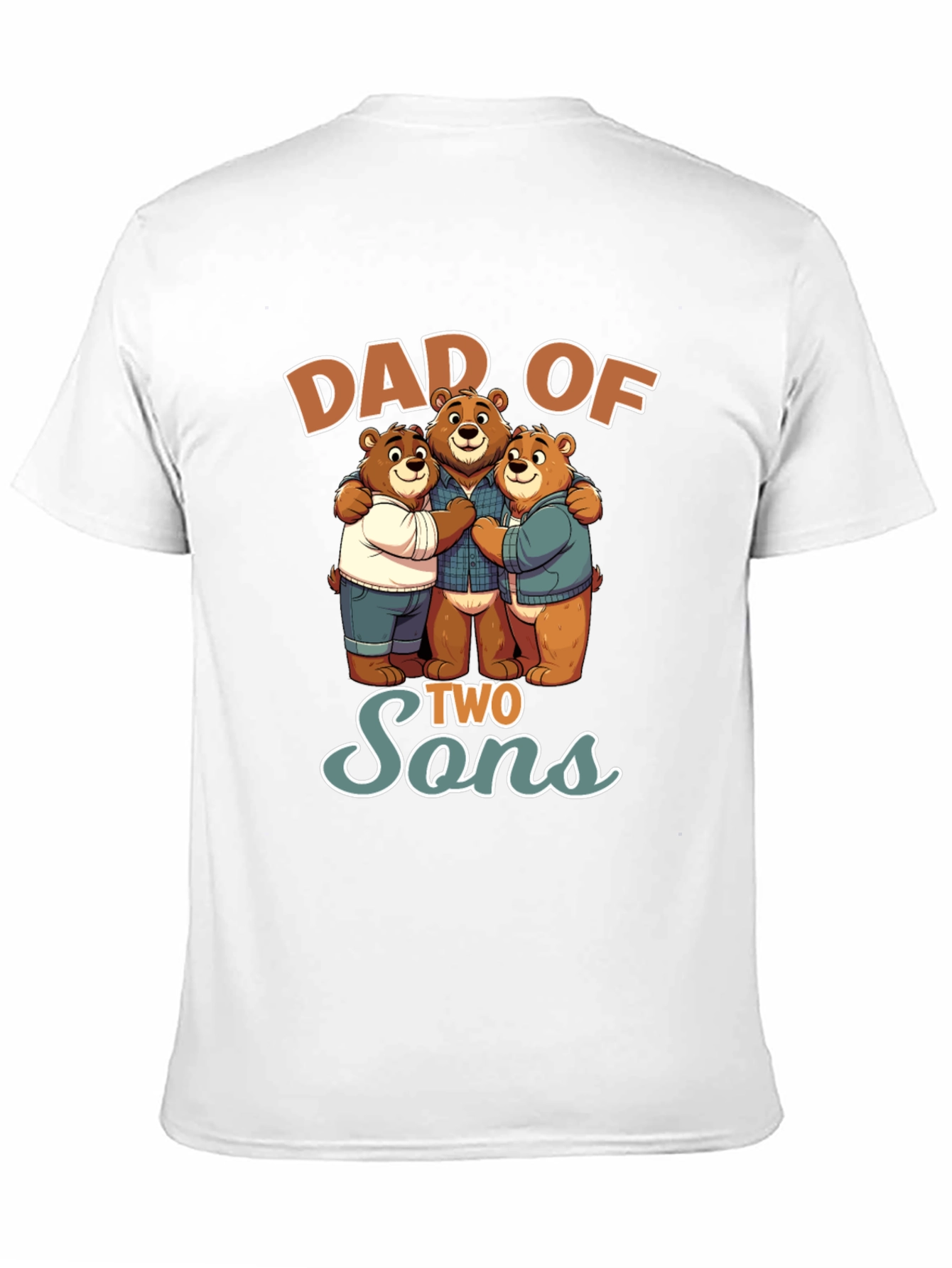 Dad of Two Sons Bear Graphic T-Shirt