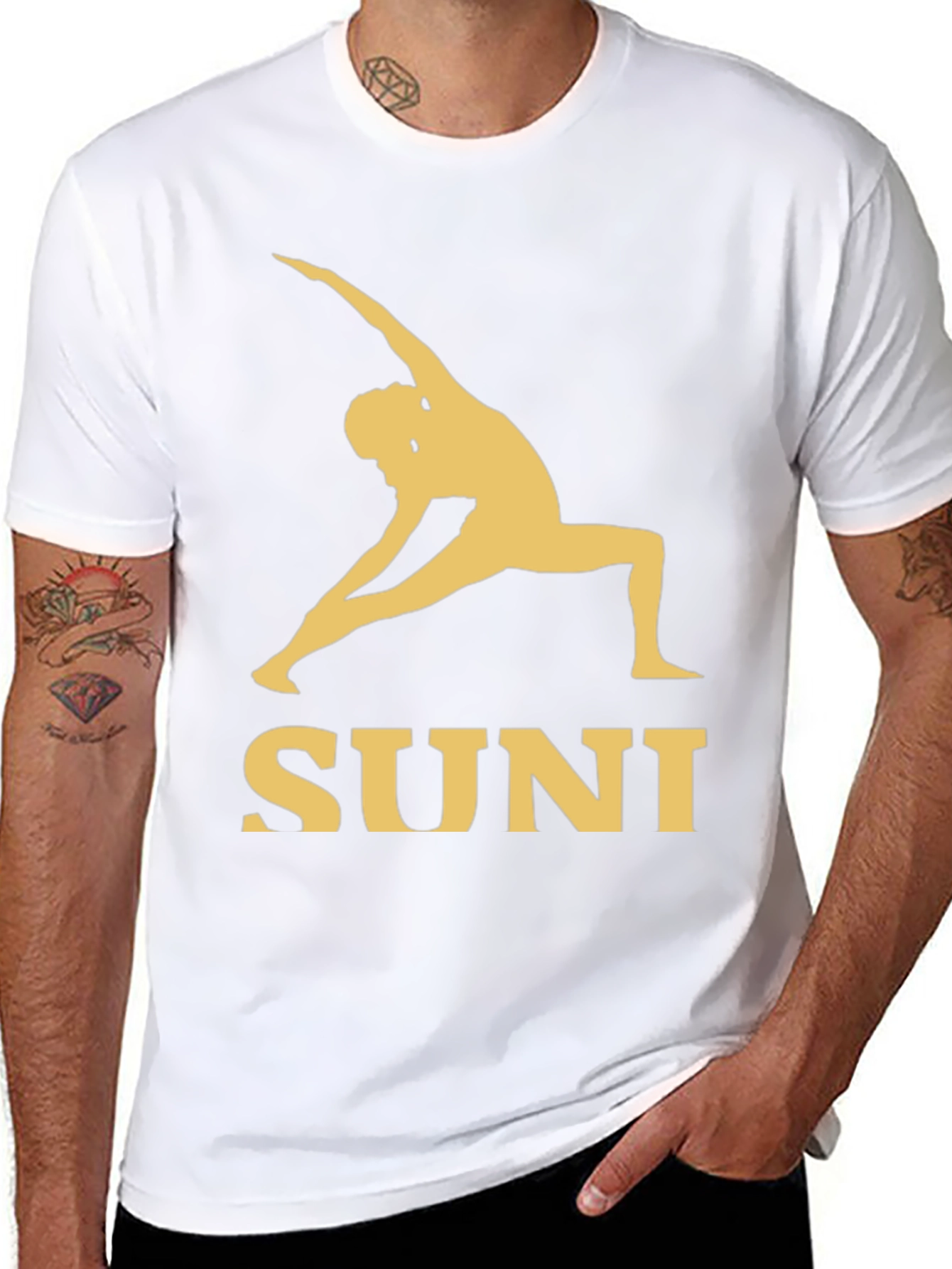 SUNI Yoga T-Shirt - Black Cotton Blend