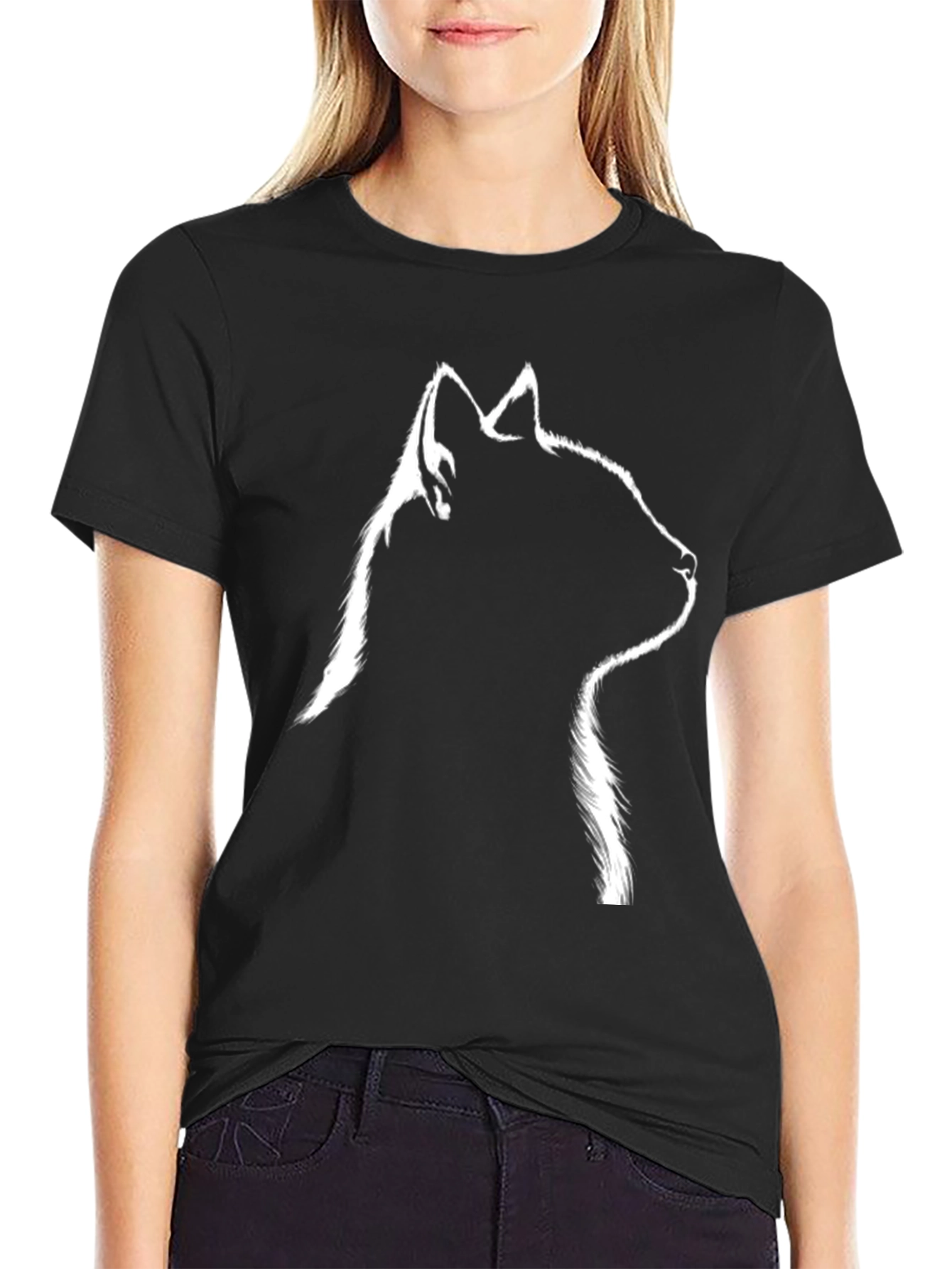 Black Cat Silhouette T-Shirt